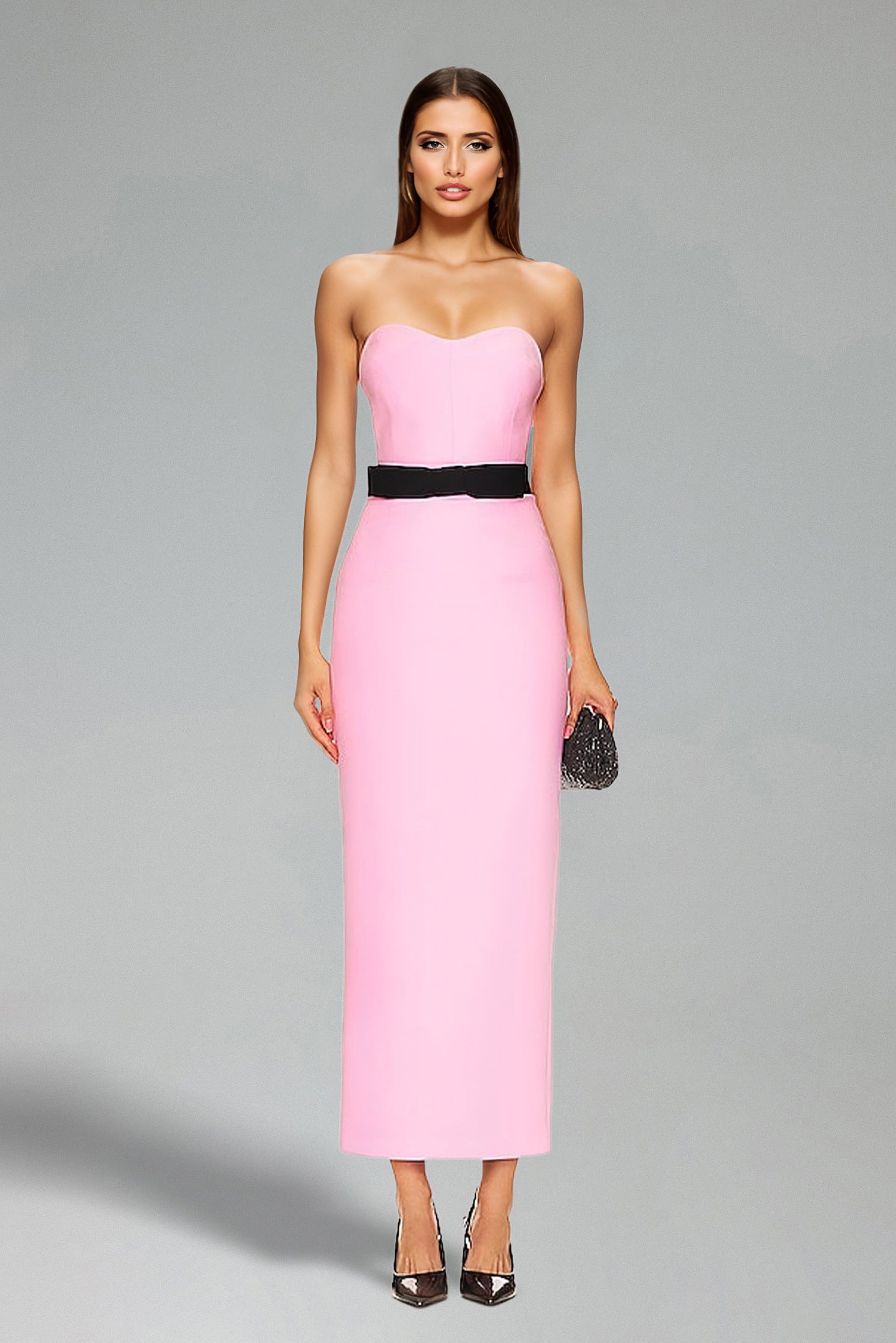 Jillian Strapless Sleeveless Bow Backless Maxi Dress