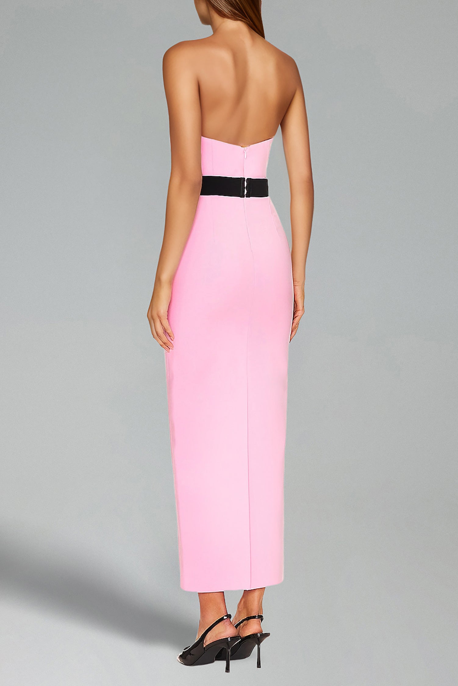 Jillian Strapless Sleeveless Bow Backless Maxi Dress