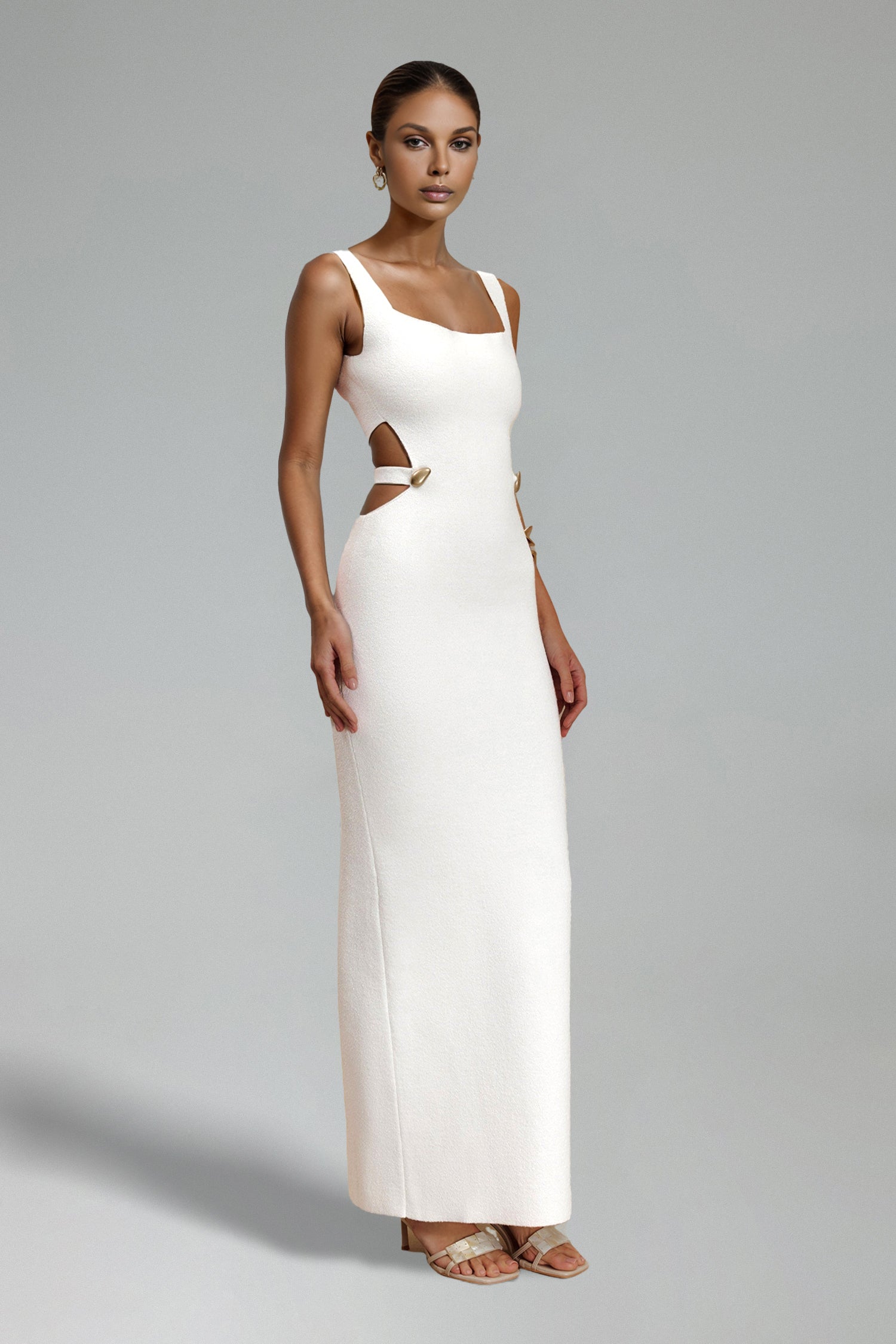 Sliya Sleeveless Hollow Backless Slit Bandage Maxi Dress