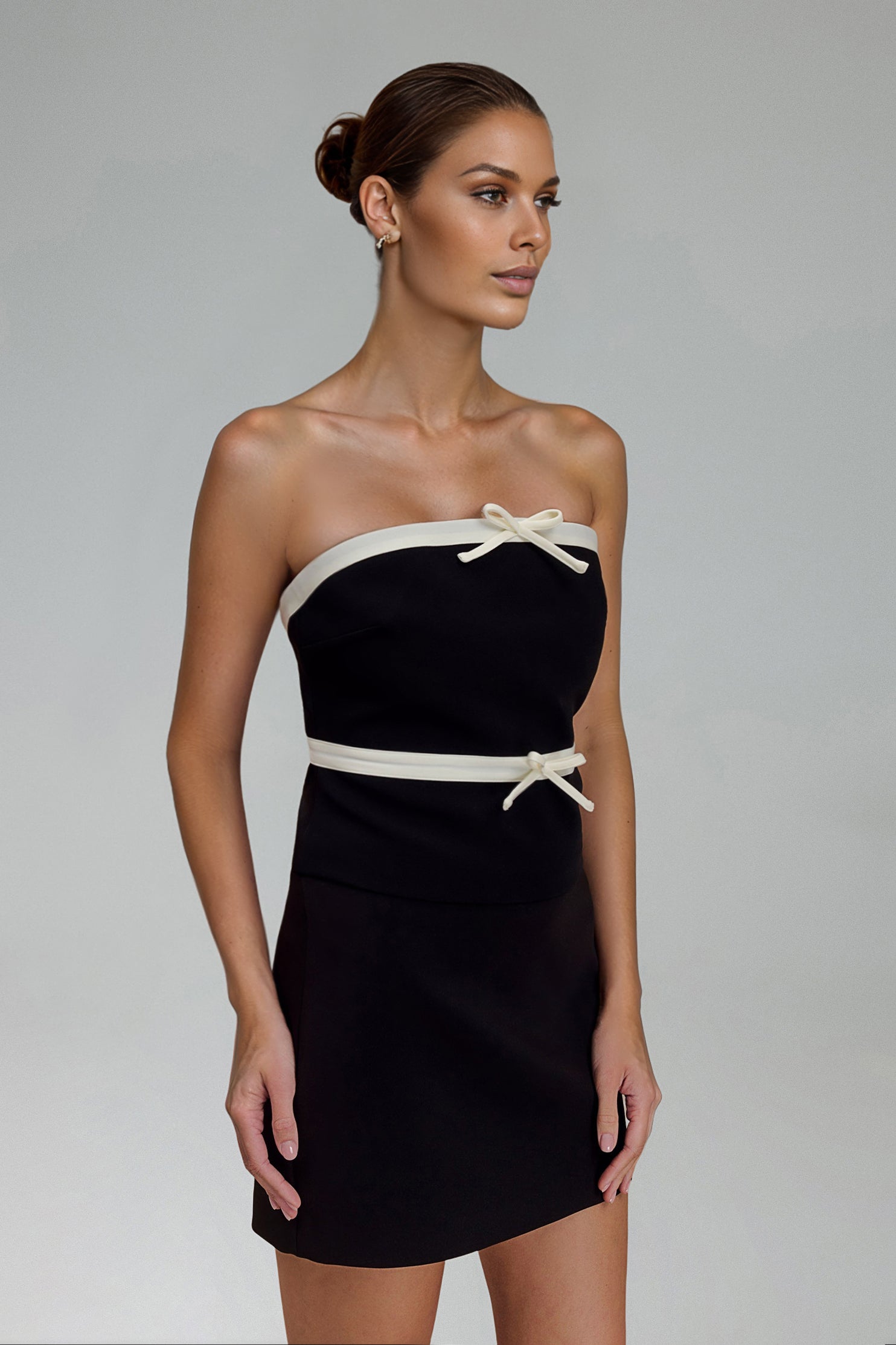 Juhly Strapless Sleeveless Bow Two-Piece Set