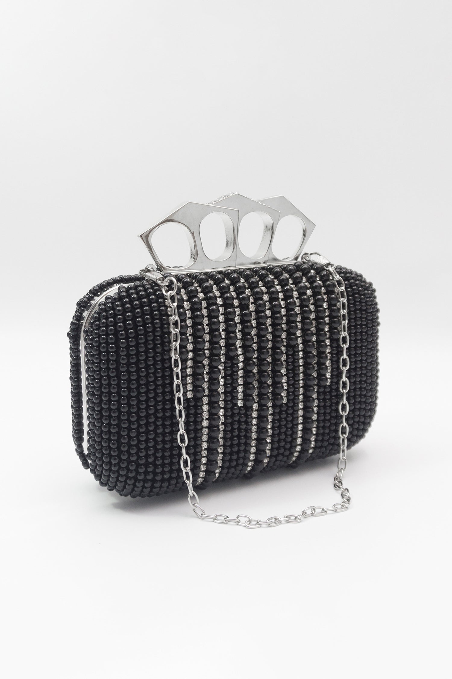 Yuni Pearls Diamante Clutch