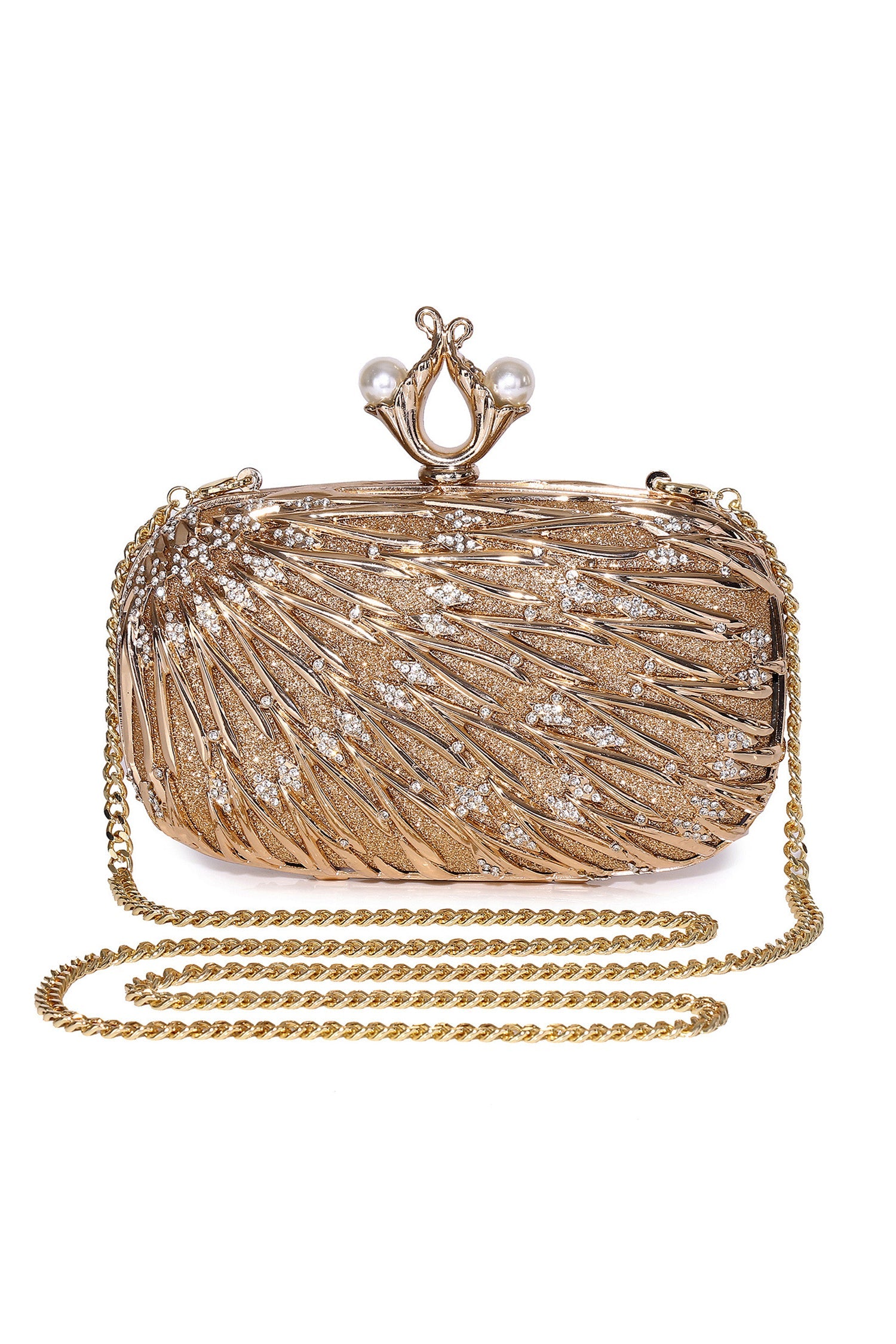 Paza Diamante Metallic Clutch