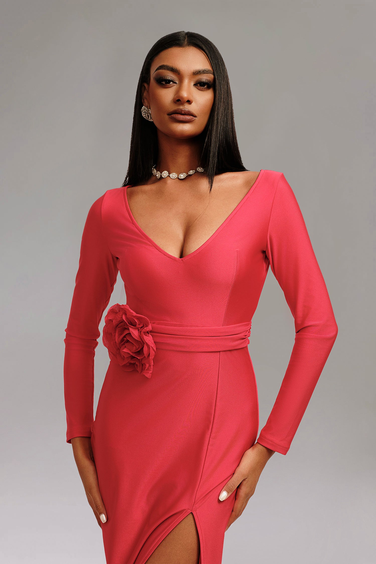 Halli V Neck Midi Dress