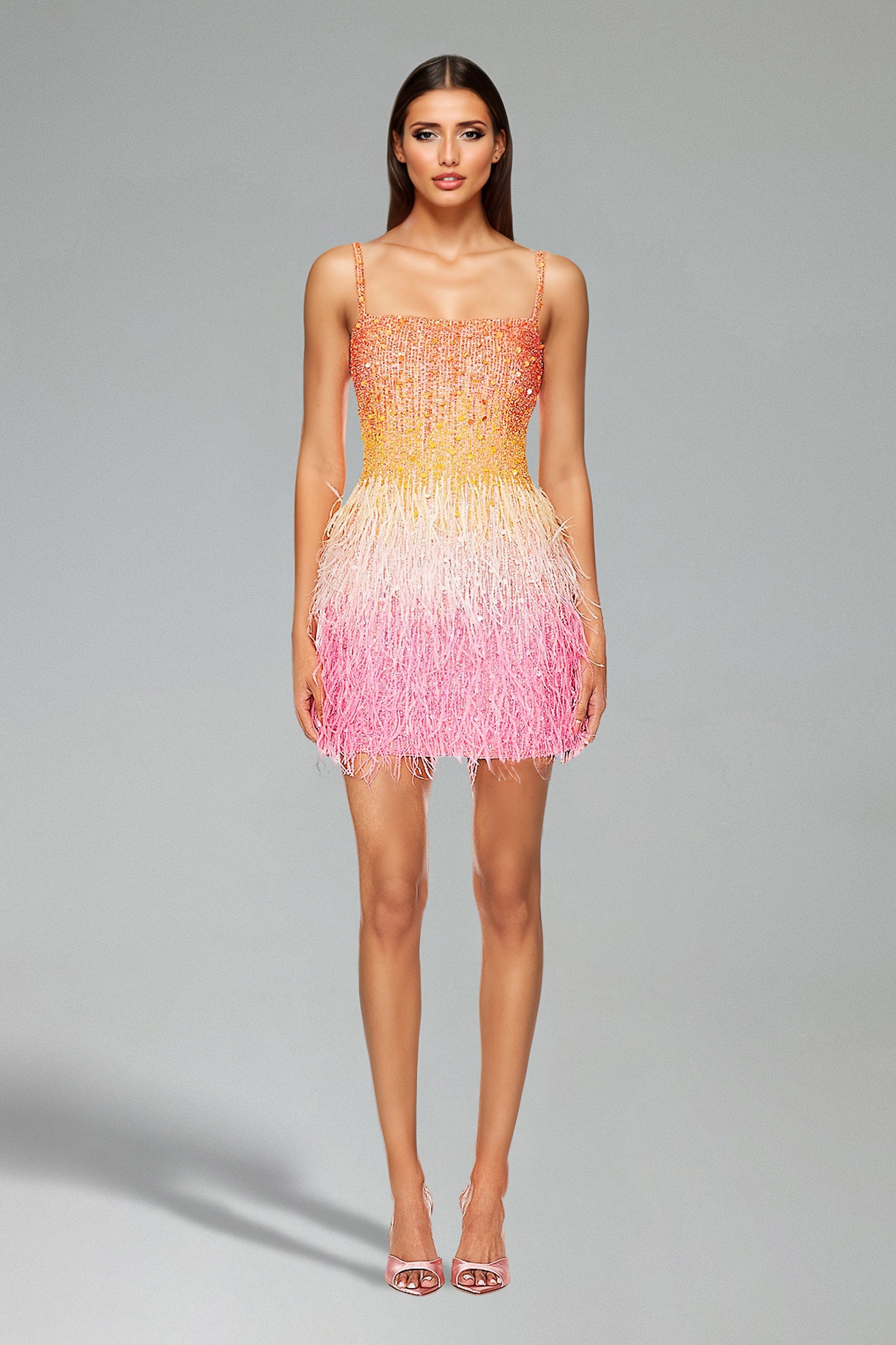 Ksenia Strapless Sleeveless Sequin Tassel Mini Dress