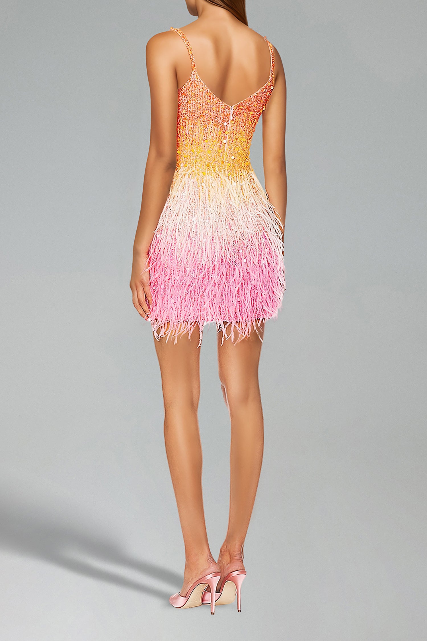 Ksenia Strapless Sleeveless Sequin Tassel Mini Dress