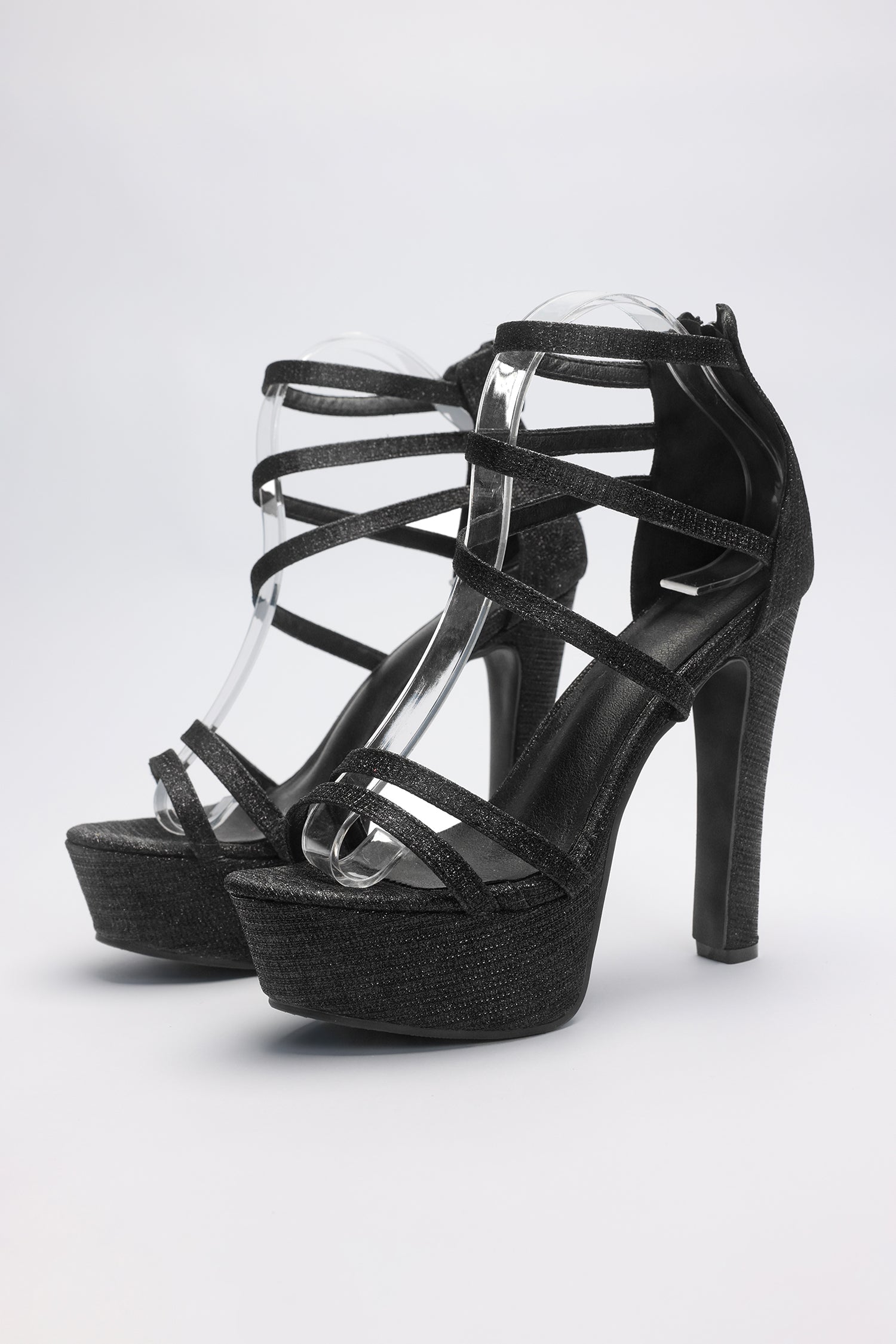 Ankle Strap Back Zipper High Stiletto