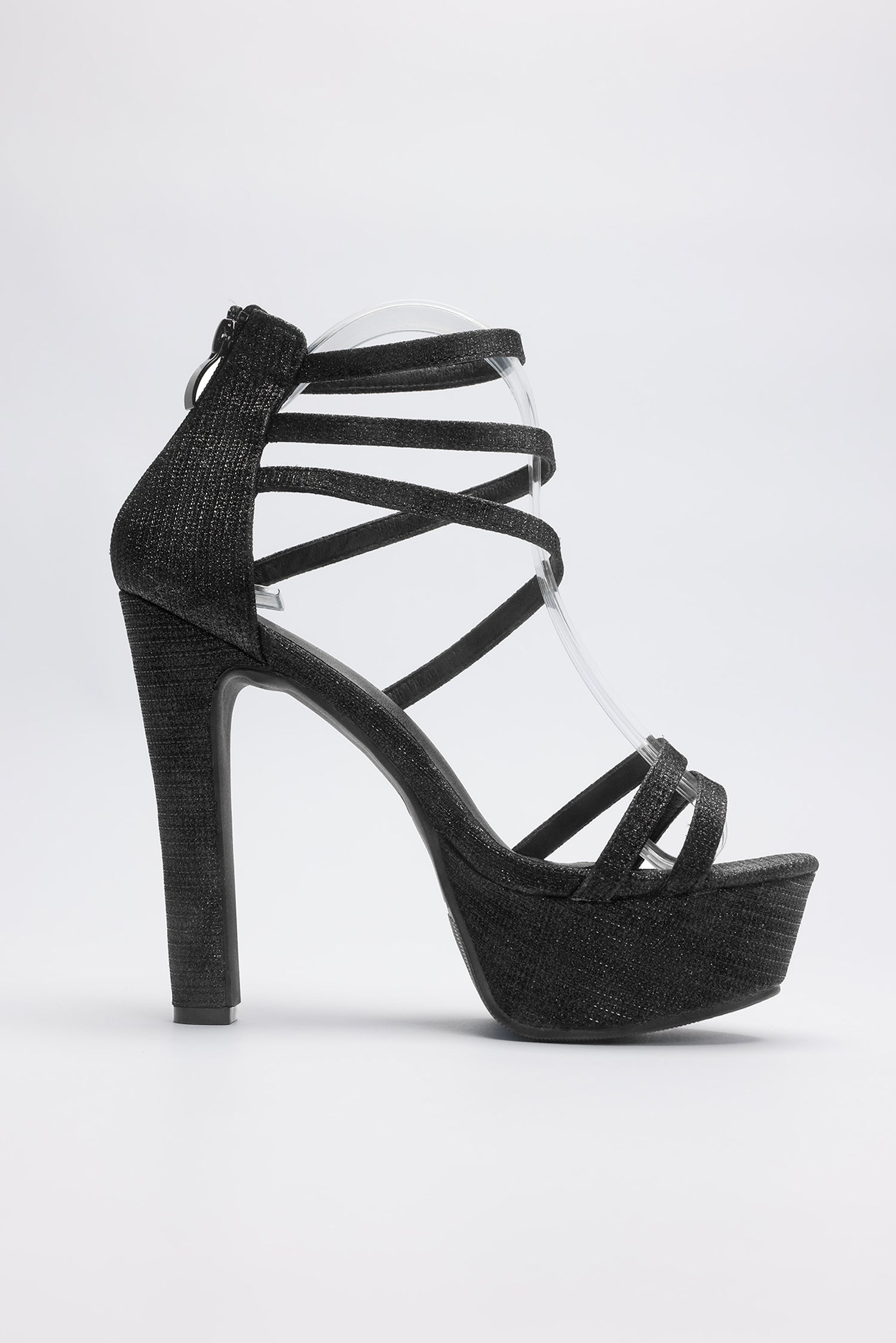 Ankle Strap Back Zipper High Stiletto