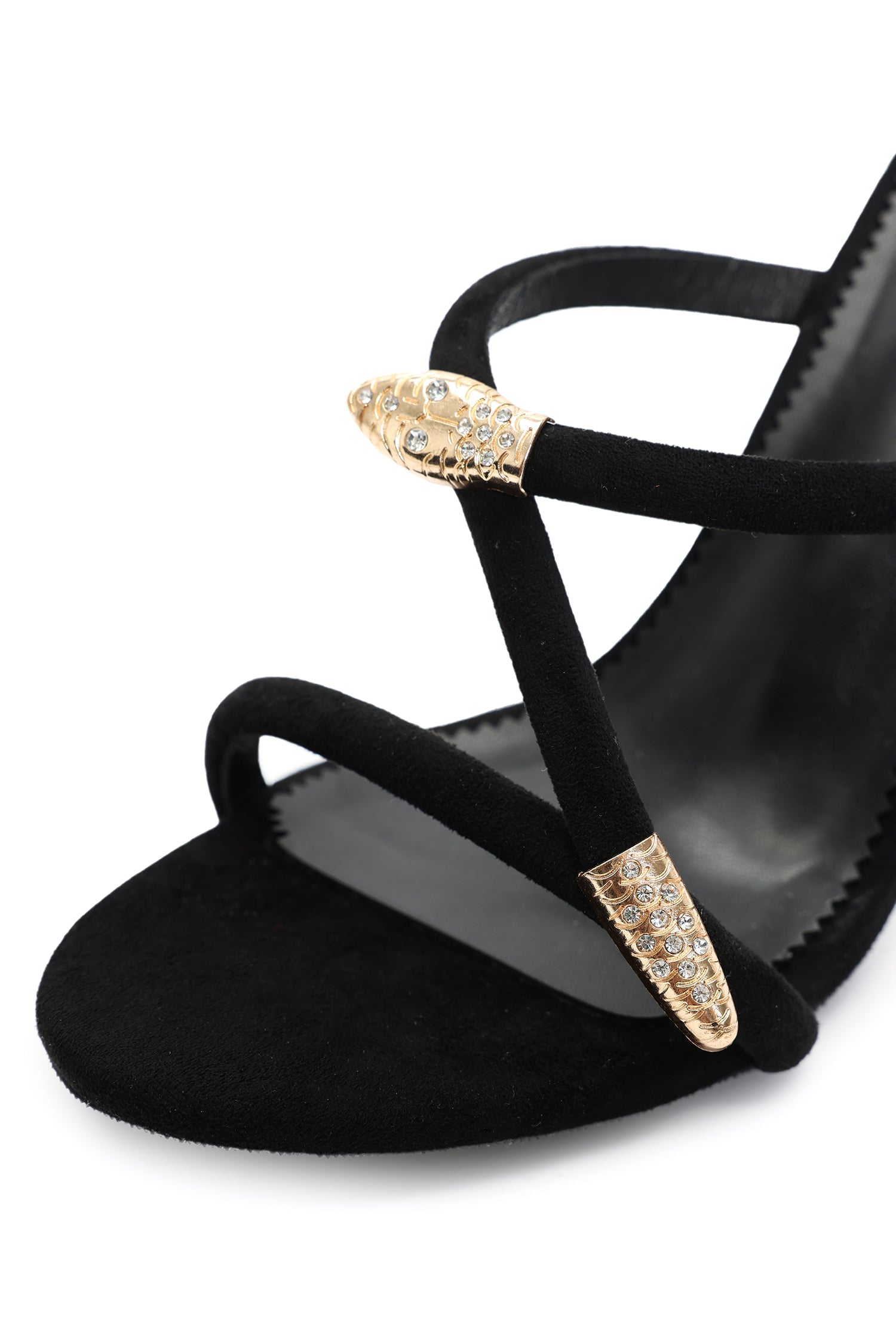 Poly Metal Diamante Stiletto Sandles