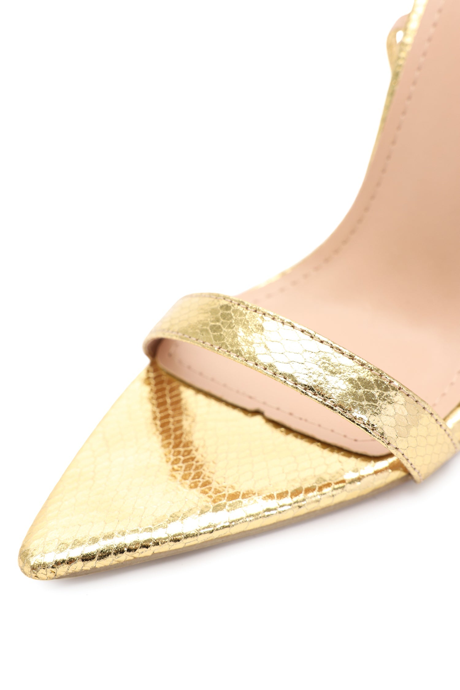 Sibyl Chain Strappy Stiletto Sandles - Gold