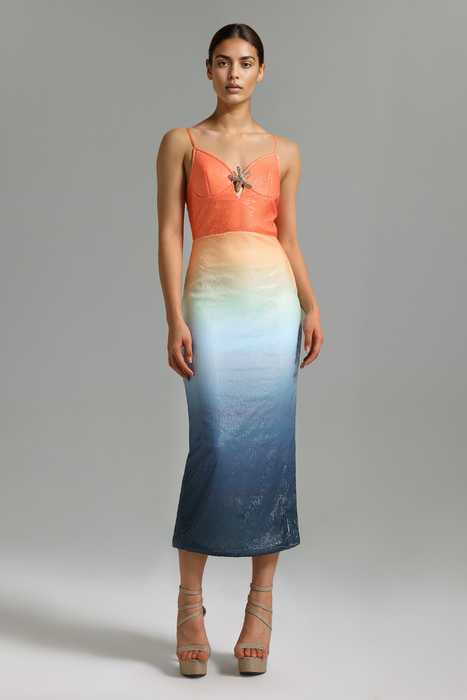 Lexy Gradient Squins Midi Dress