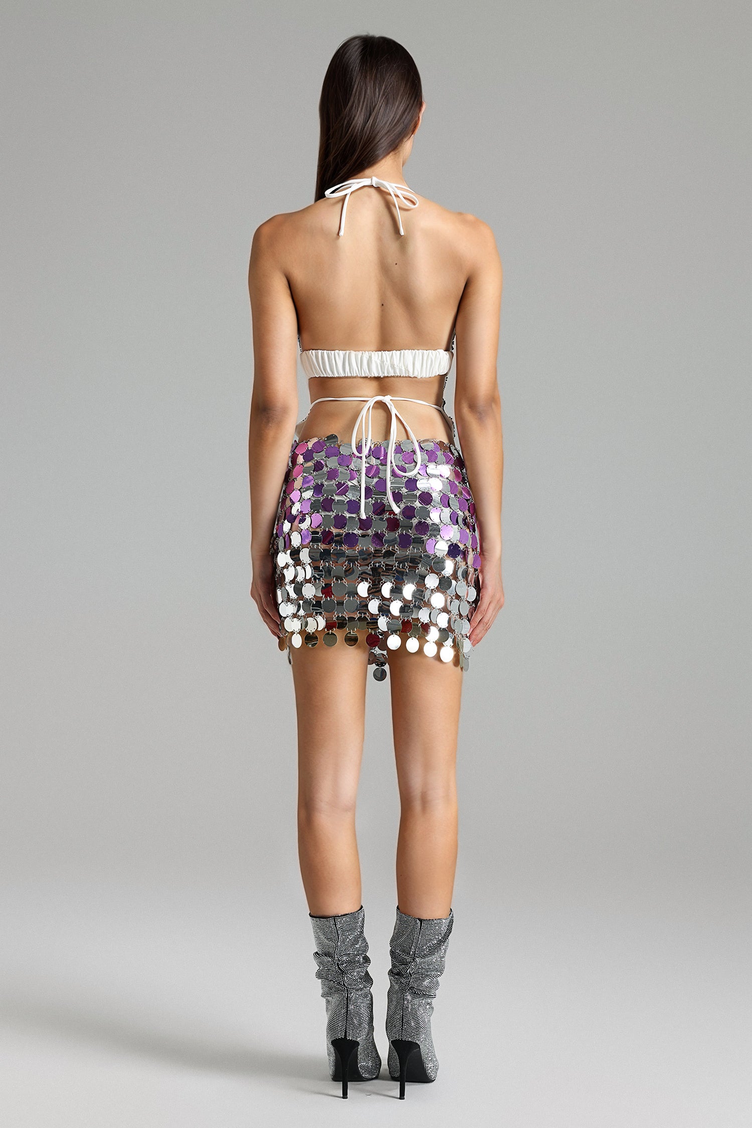 Zalma Metallic Gradient Mini Skirt