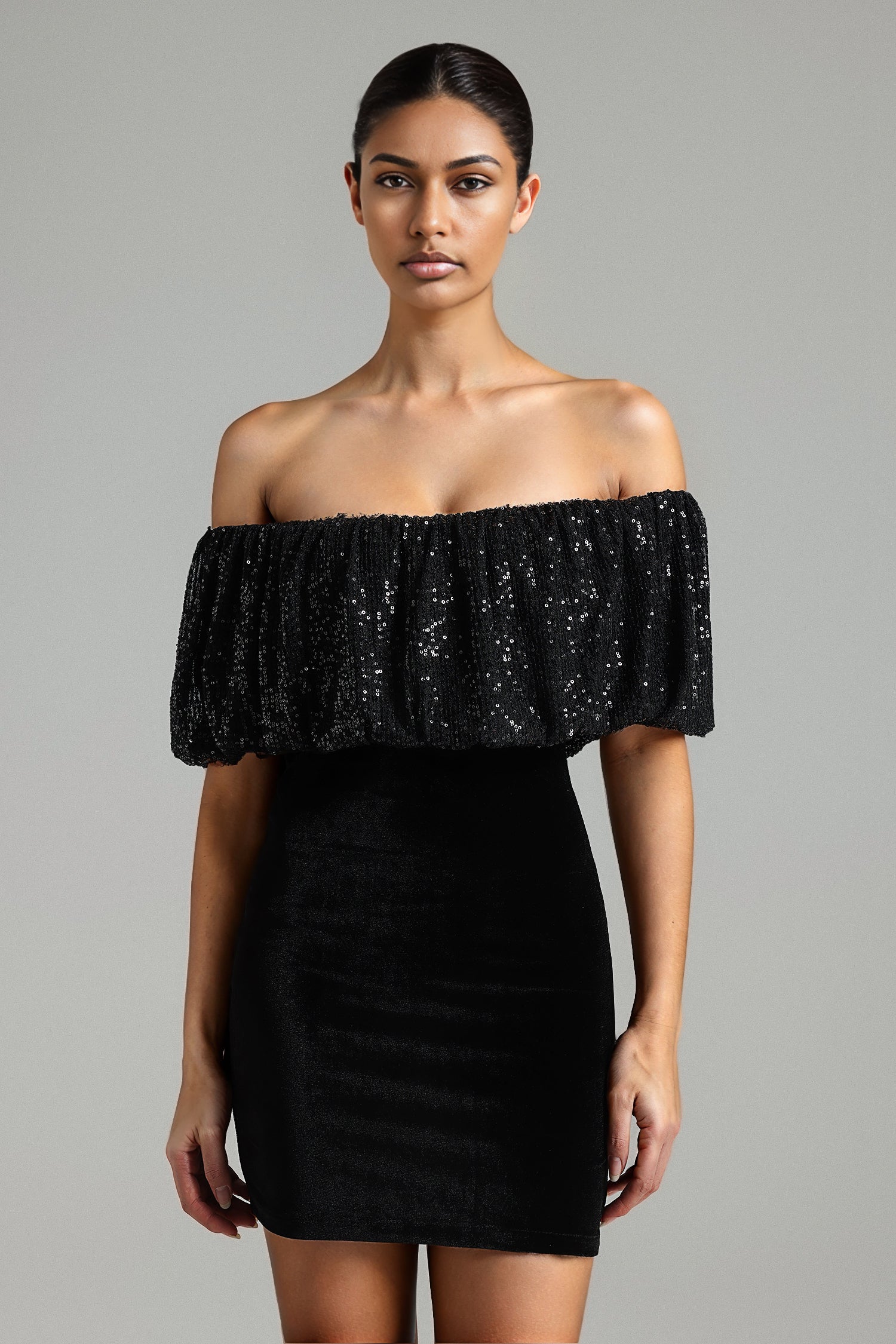 Gani Off-shoulder Velvet Dress