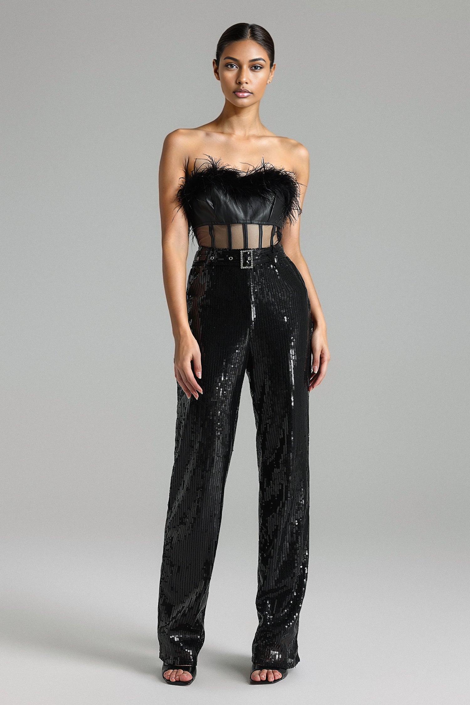 Bernice Feather Sequins Jumpsuit