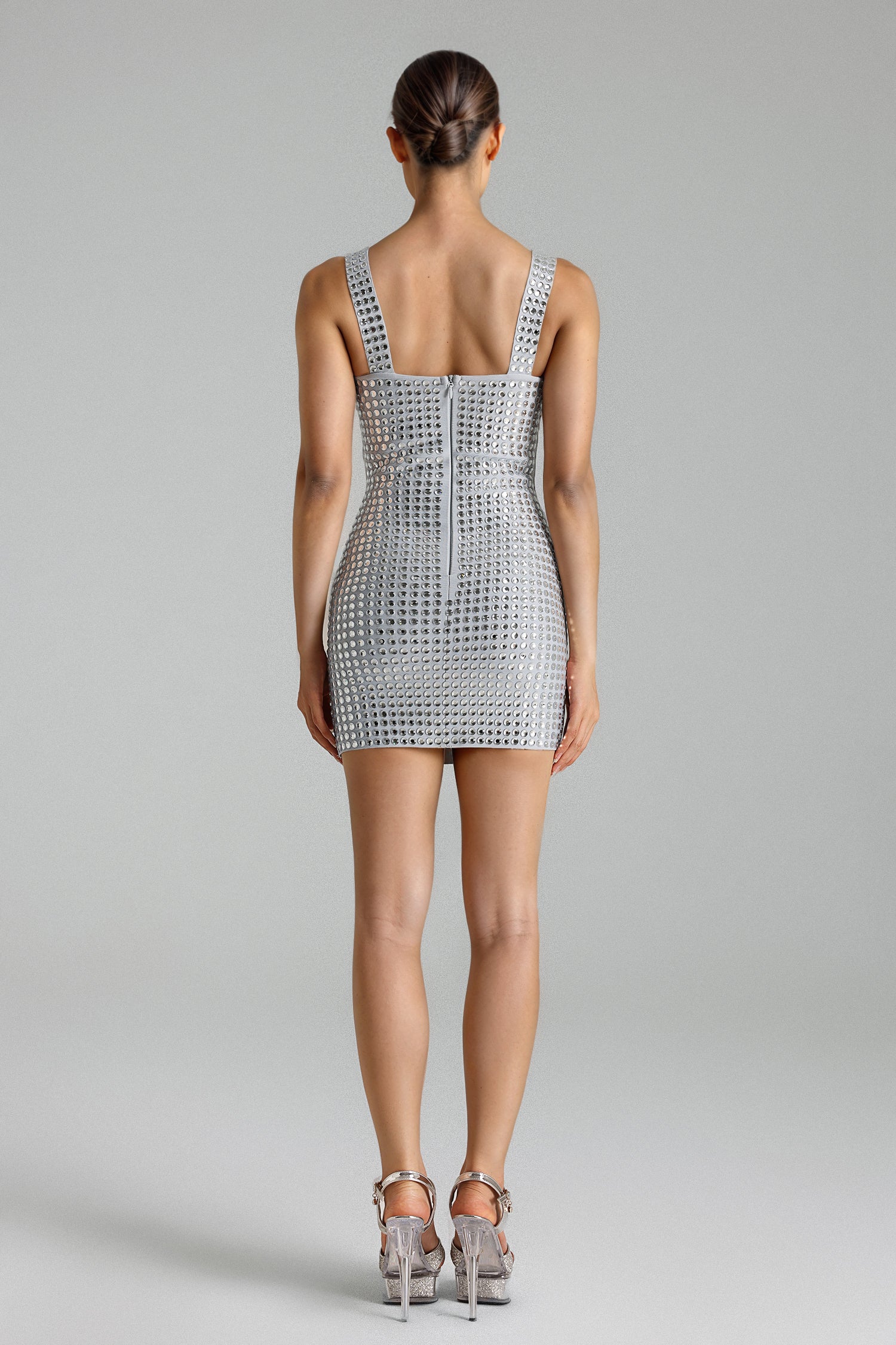 Enid Halter Diamante Bandage Mini Dress