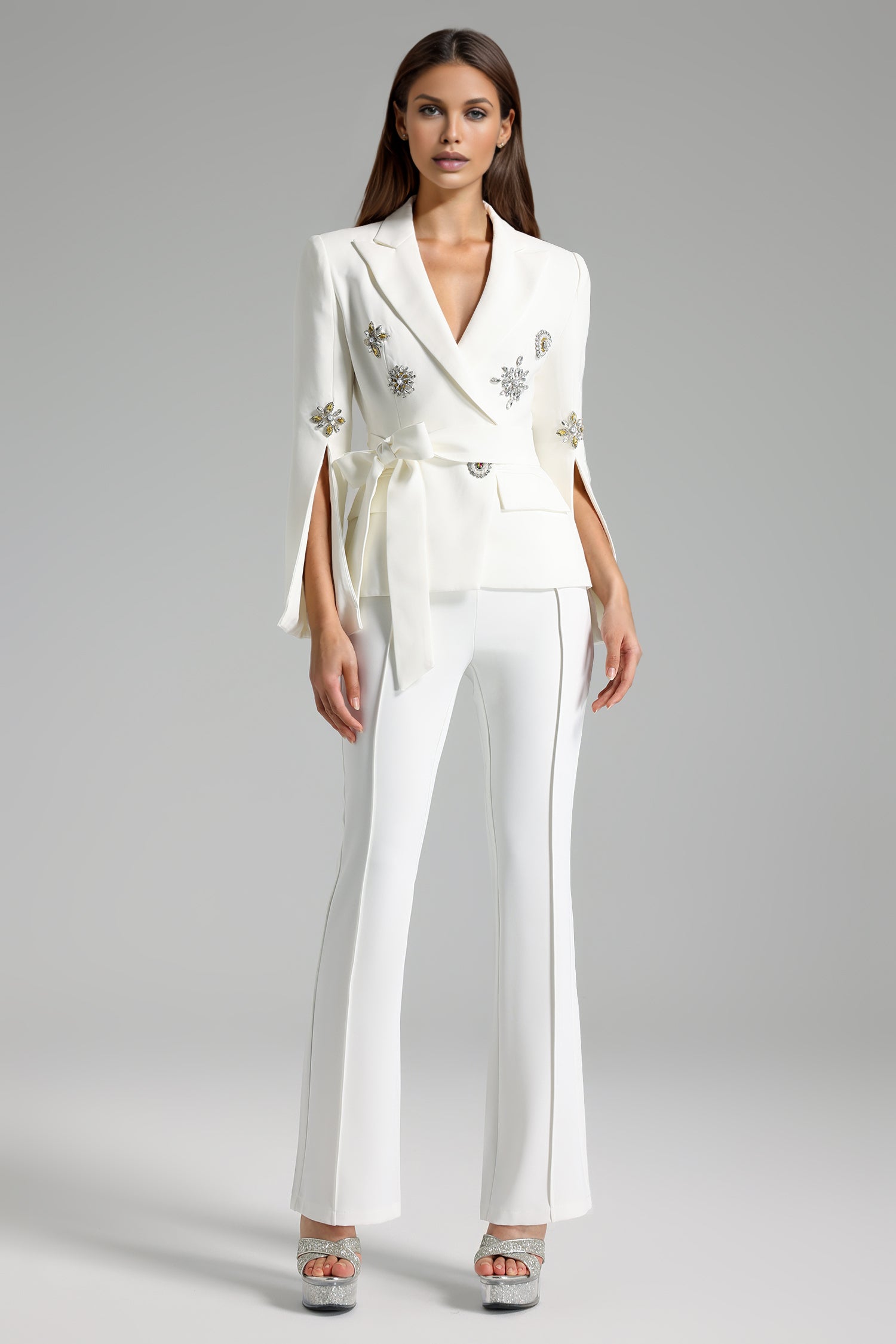 Yvan Diamond Bow Slit Suit Coat