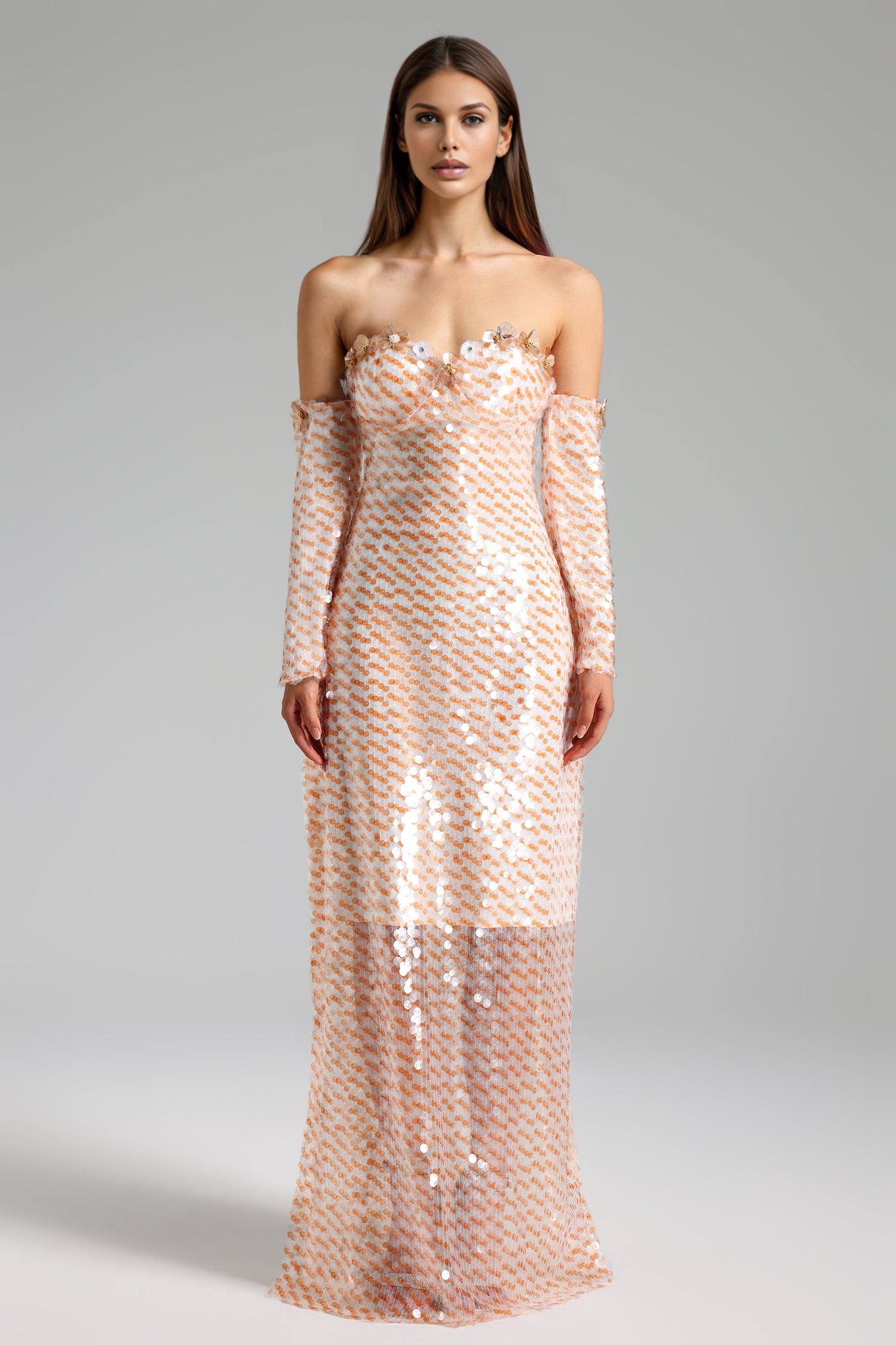 Ferean Flower Tube Midi Dress