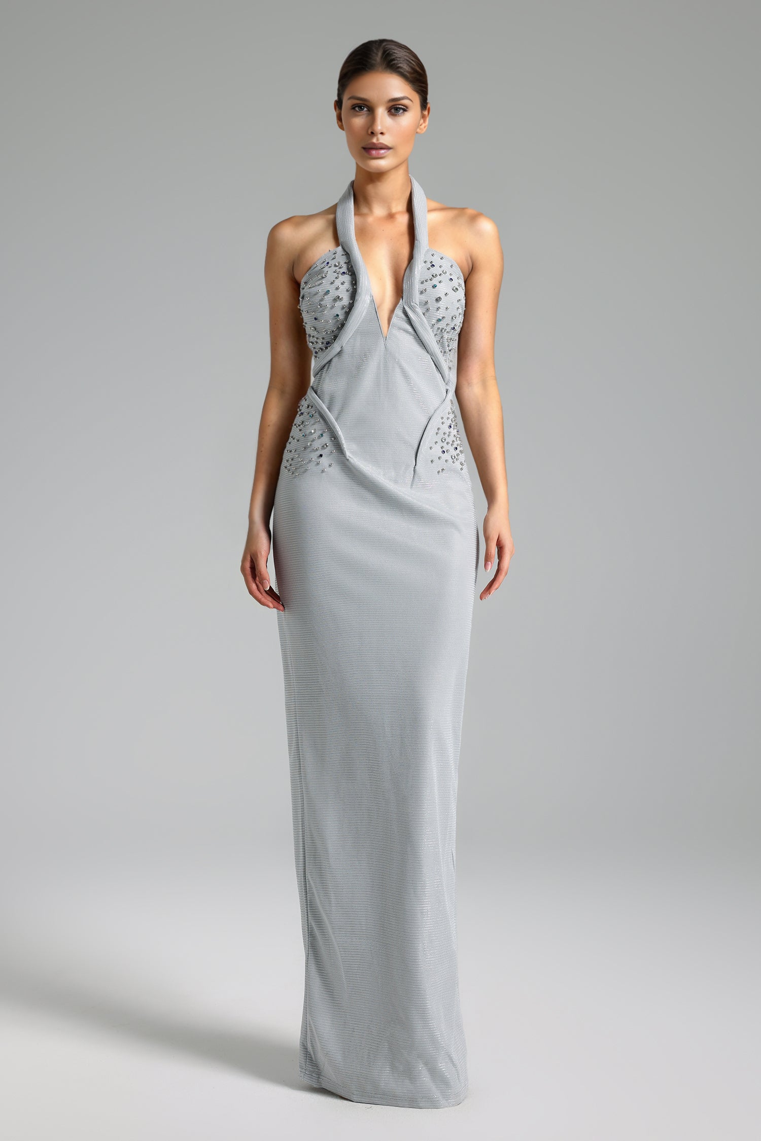 Ente Diamond Halter Maxi Dress