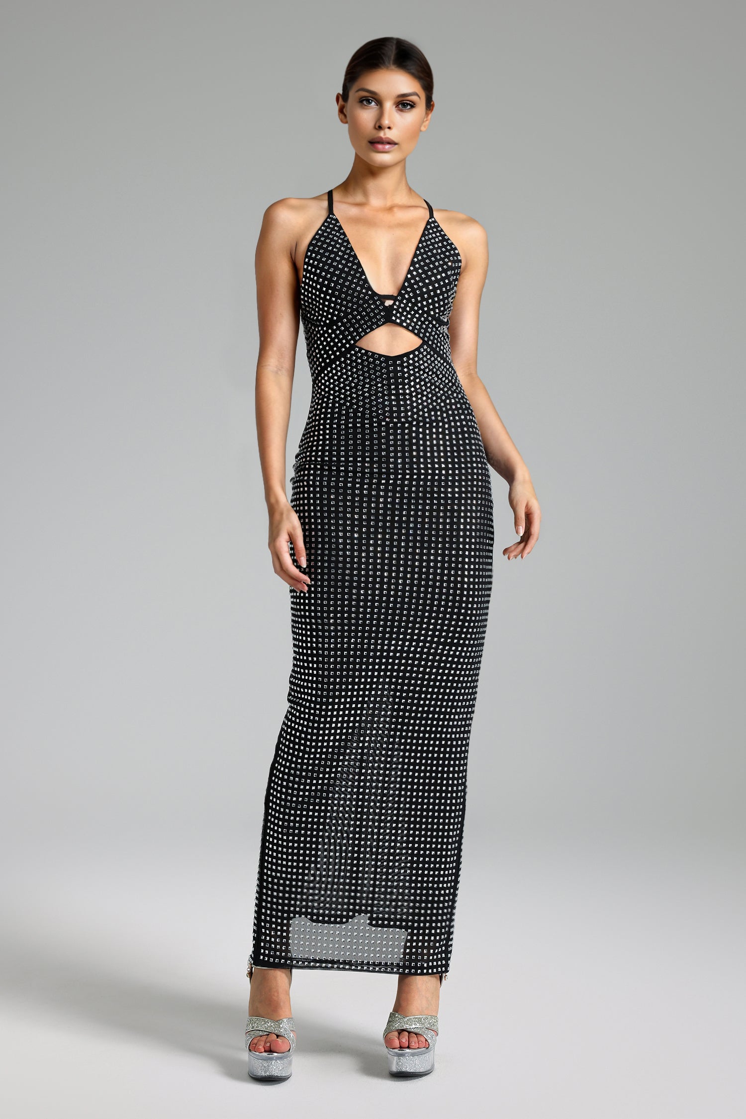 Deirdre Diamante Bandage Midi Dress