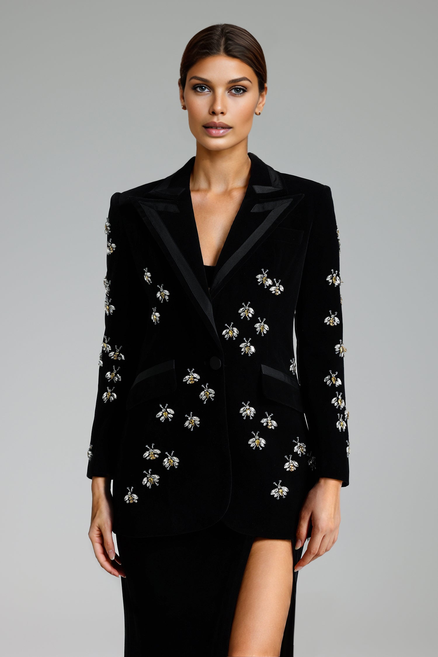 Ohney Diamond Velvet Midi Suit Coat