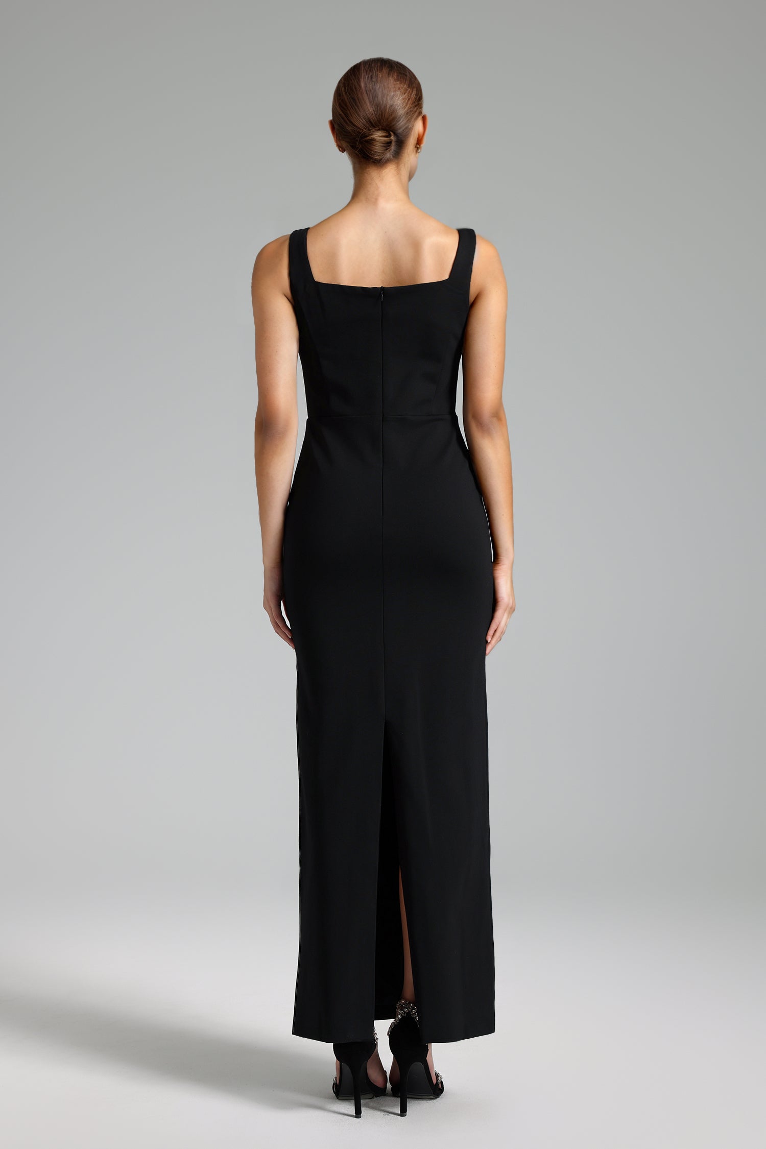 Kahlo Diamond Square Collar Bandage Maxi Dress