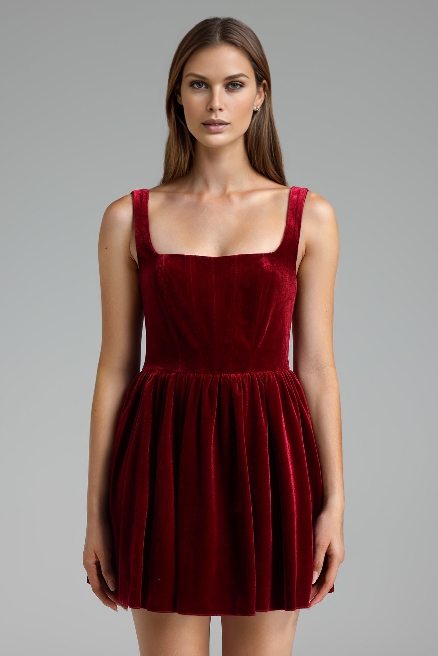 Kawayi Sleeveless Velvet Mini Dress