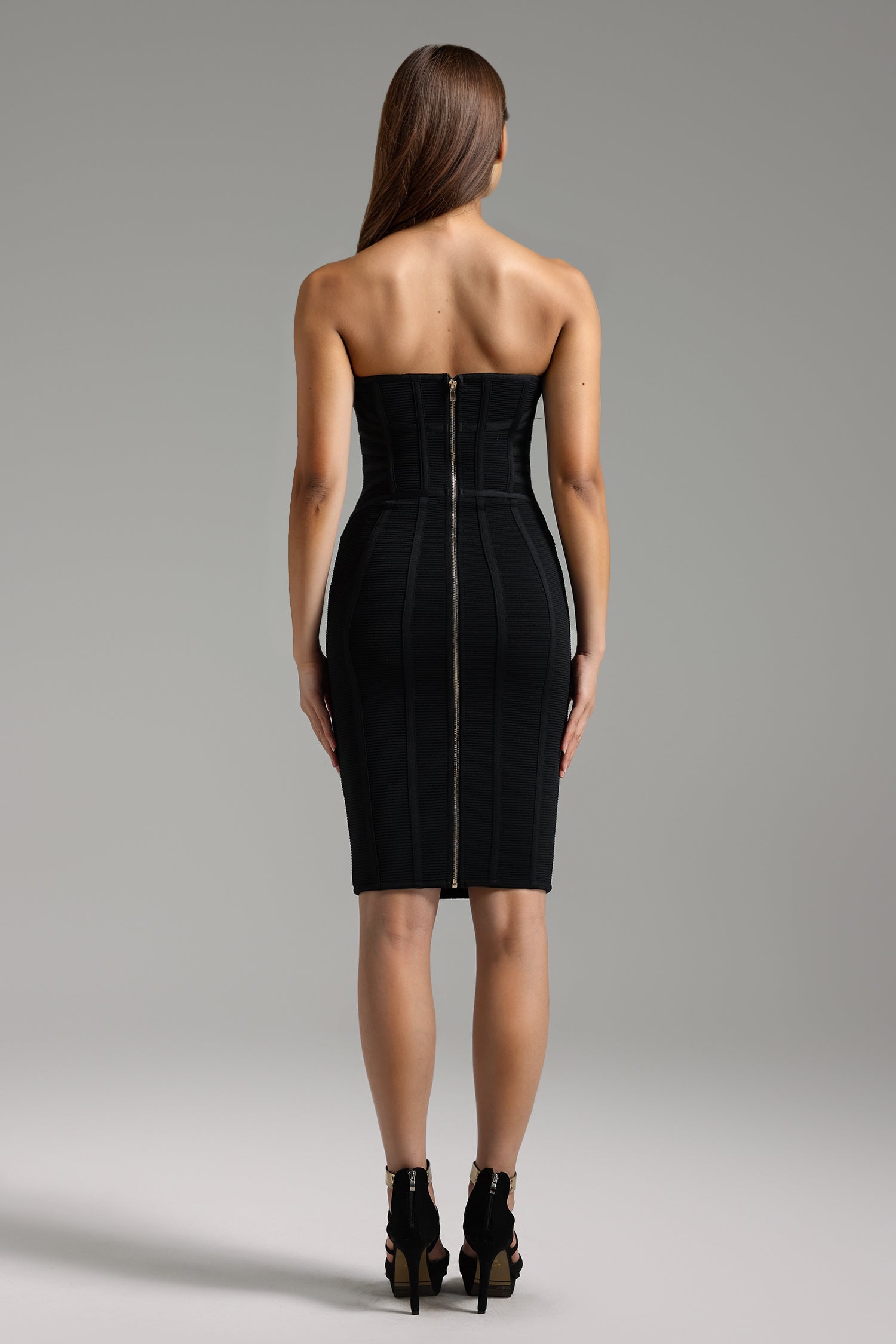 Sukia Strapless Sleeveless Backless Bandage Midi Dress