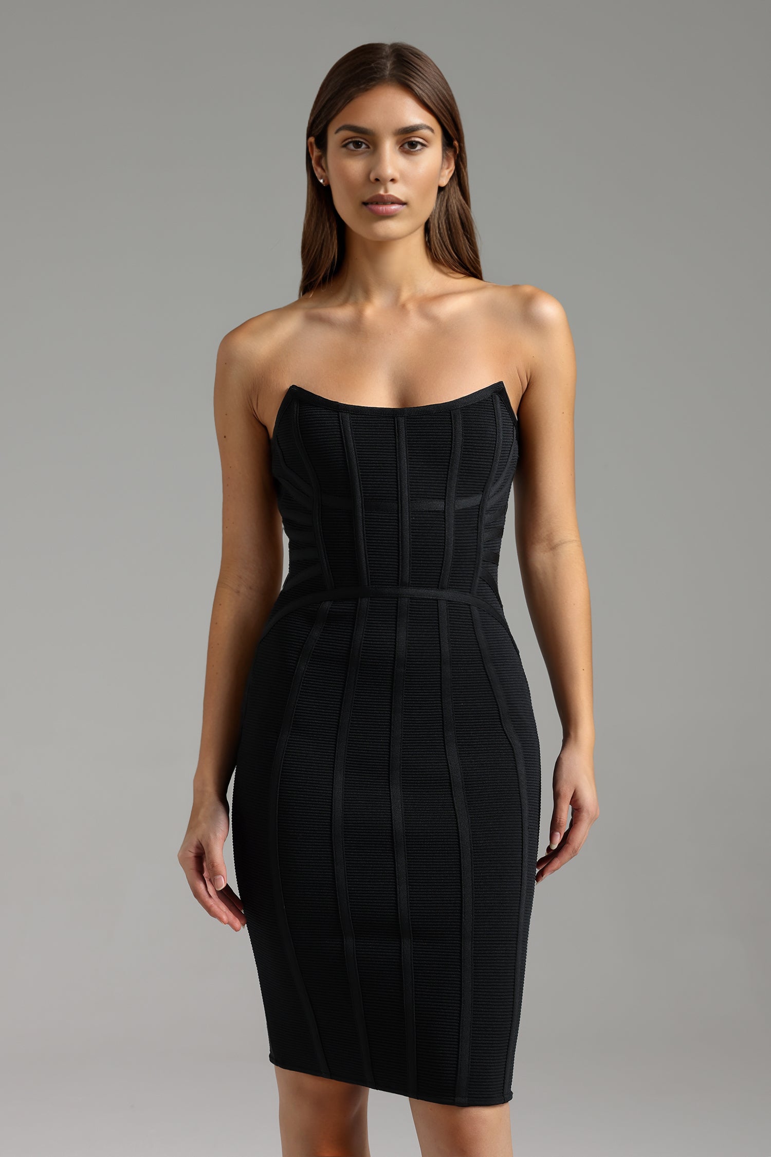 Sukia Strapless Sleeveless Backless Bandage Midi Dress