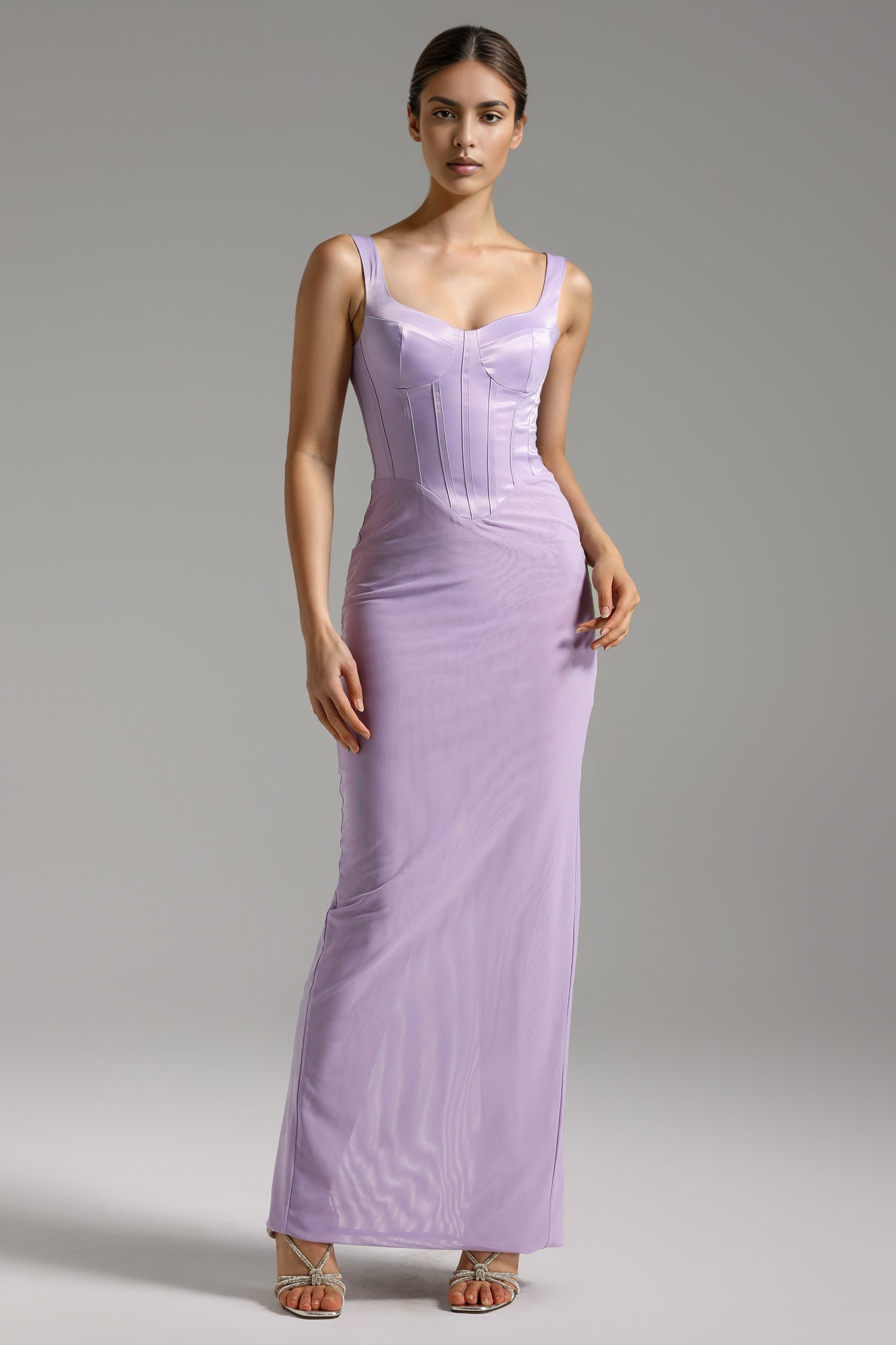 Reye Strapless Netting Maxi Dress