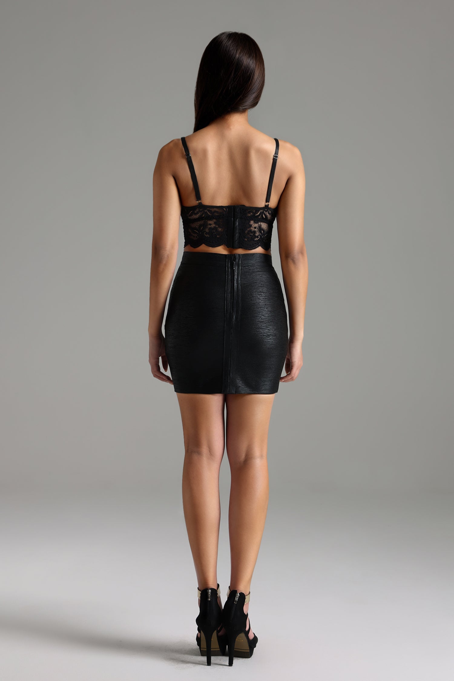 Derza Sleeveless Lace Leather Corset