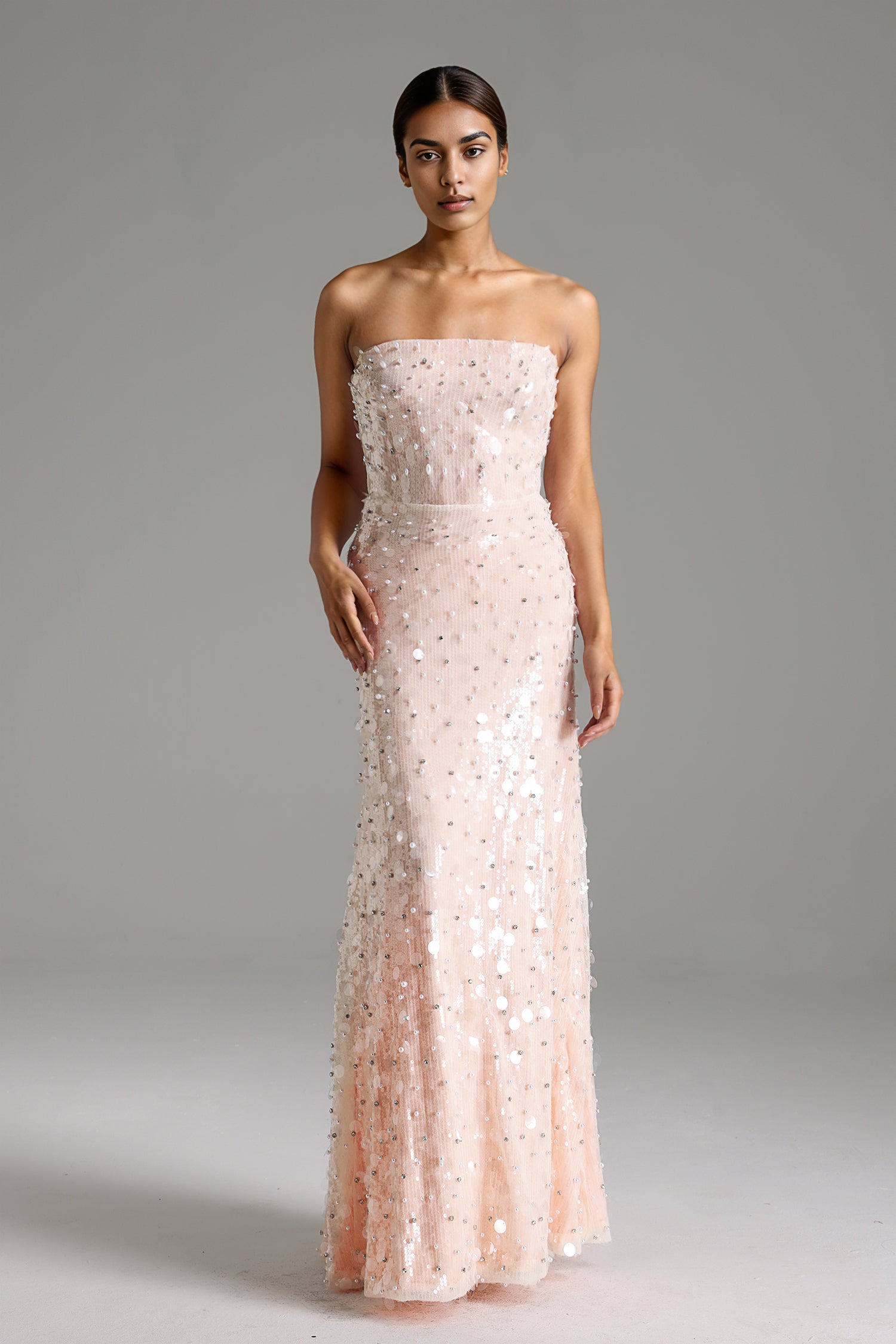 Xezey Strapless Sleeveless Sequin Maxi Dress