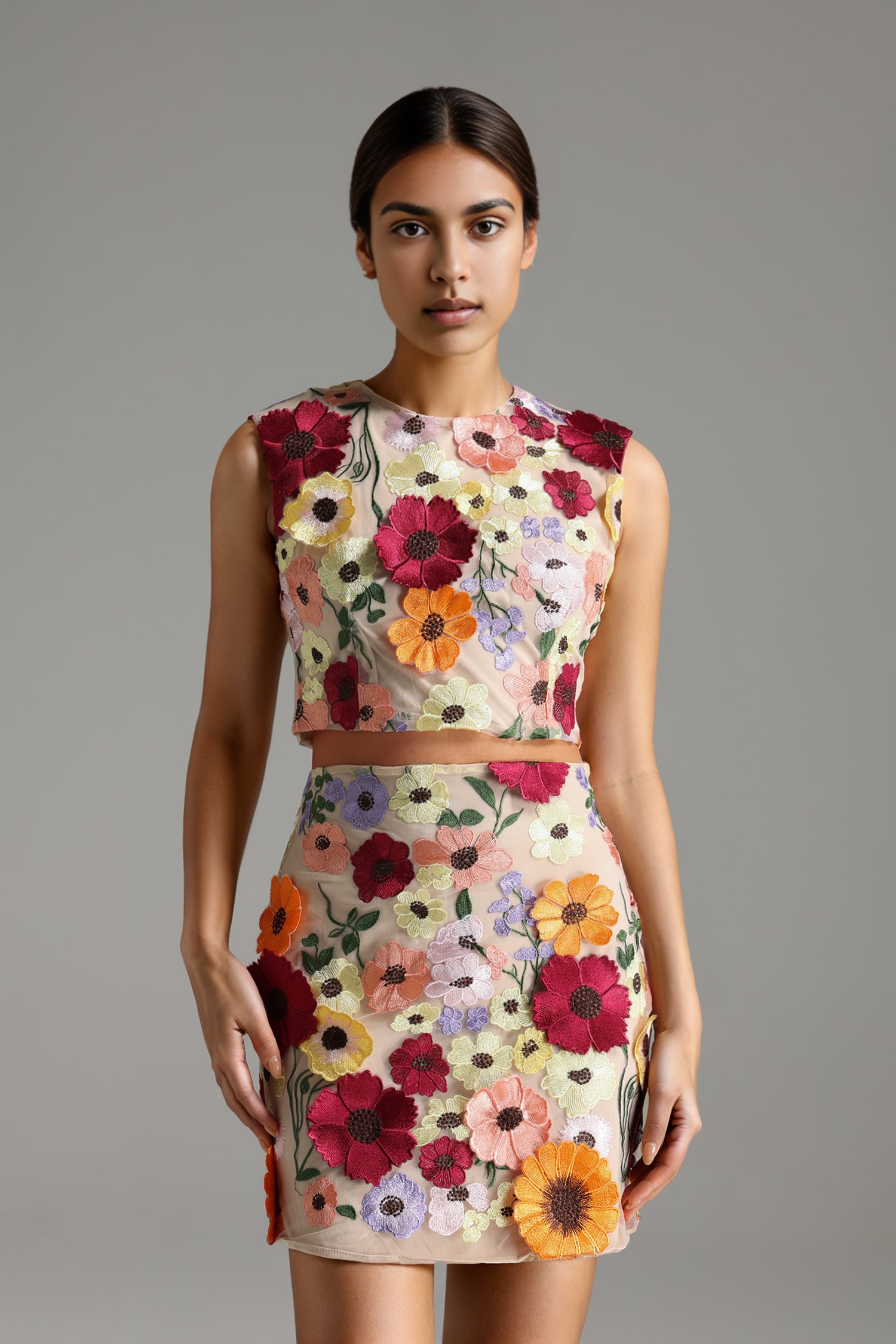 Lave Sleeveless Flowers Two-Piece Set