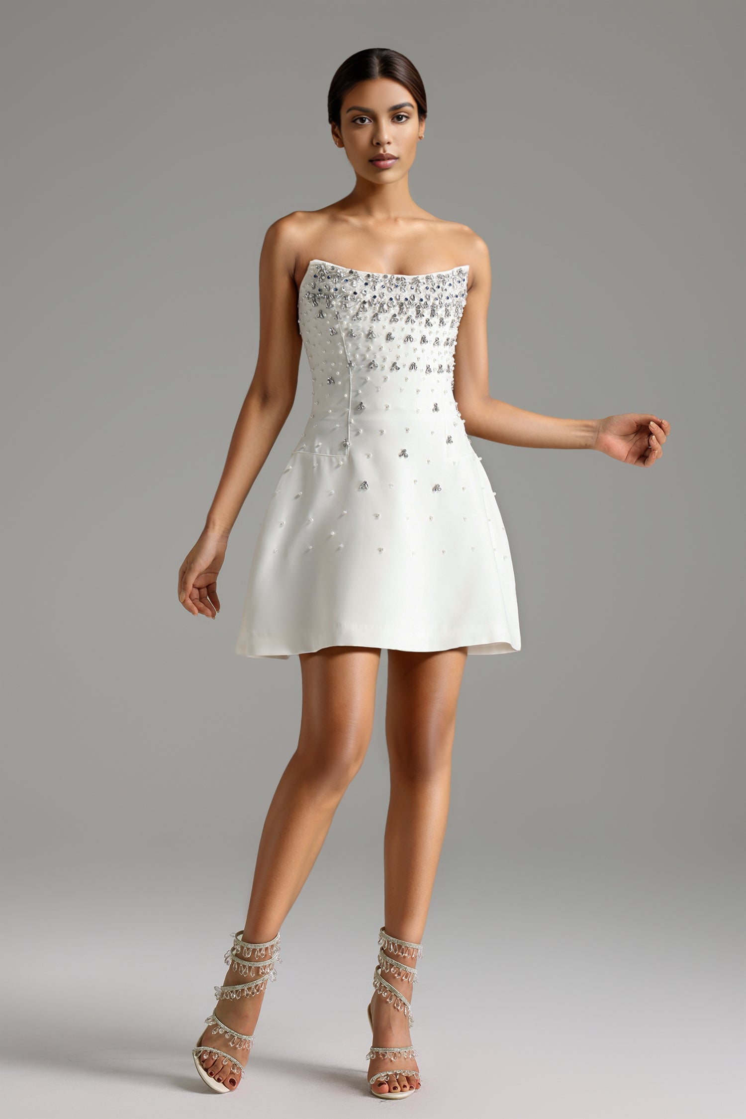 Jacqueline Strapless Sleeveless Diamond Mini Dress