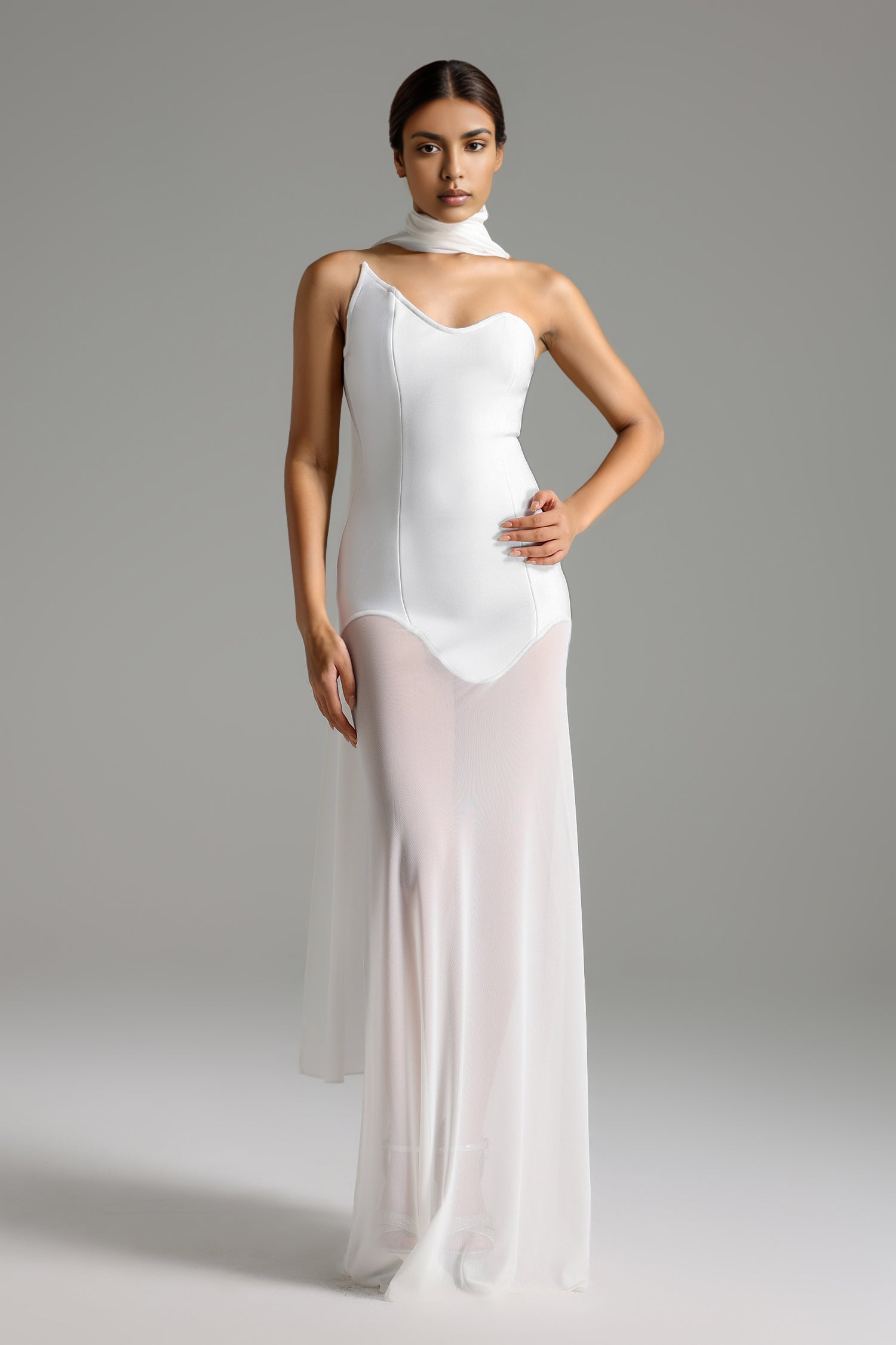 Tiaka Strapless Sleeveless Halter Bandage Maxi Dress