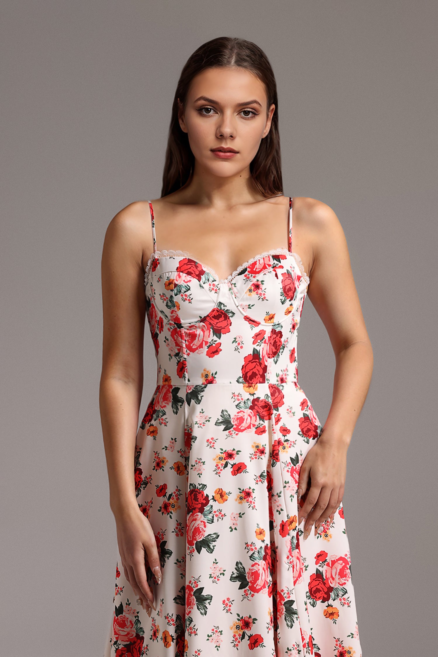 Giada Corset Flowers Maxi Dress