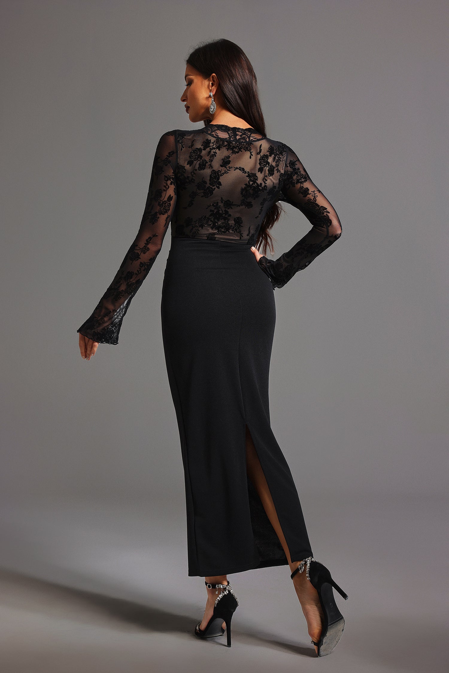 Verdad  Long Sleeve Lace Maxi Dress