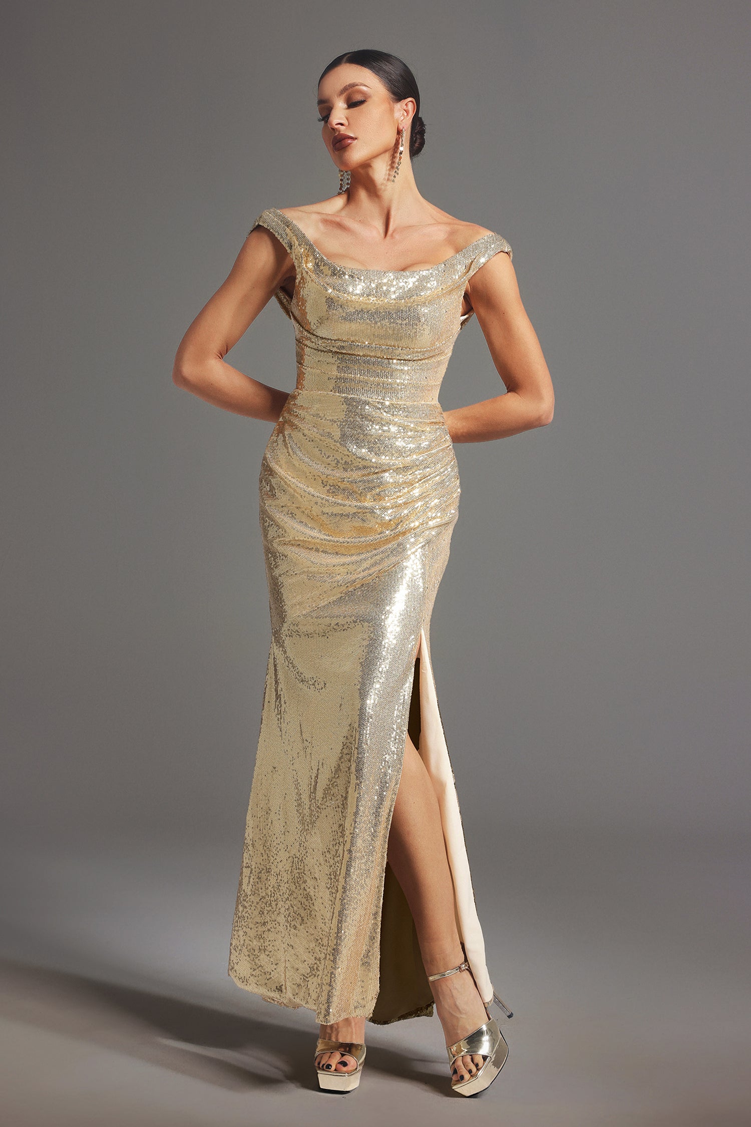 Marley Sleeveless Backless Sequin Maxi Dress