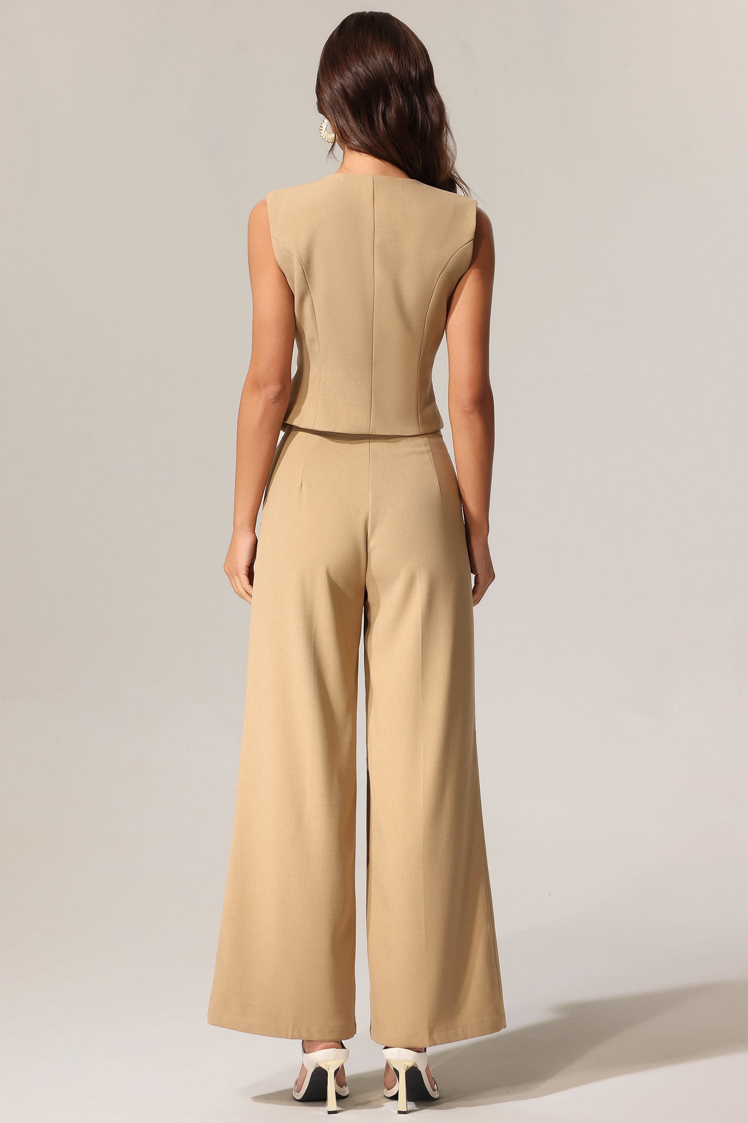 Montigo Sleeveless Asymmetric Pants Two-Piece Set