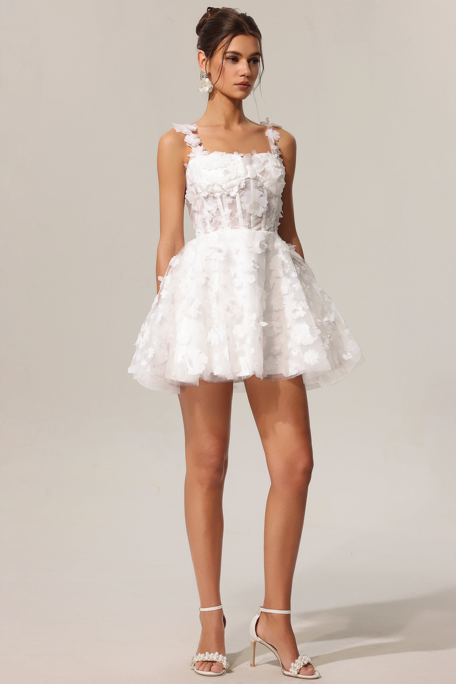 Lali Sleeveless Flowers Mini Dress