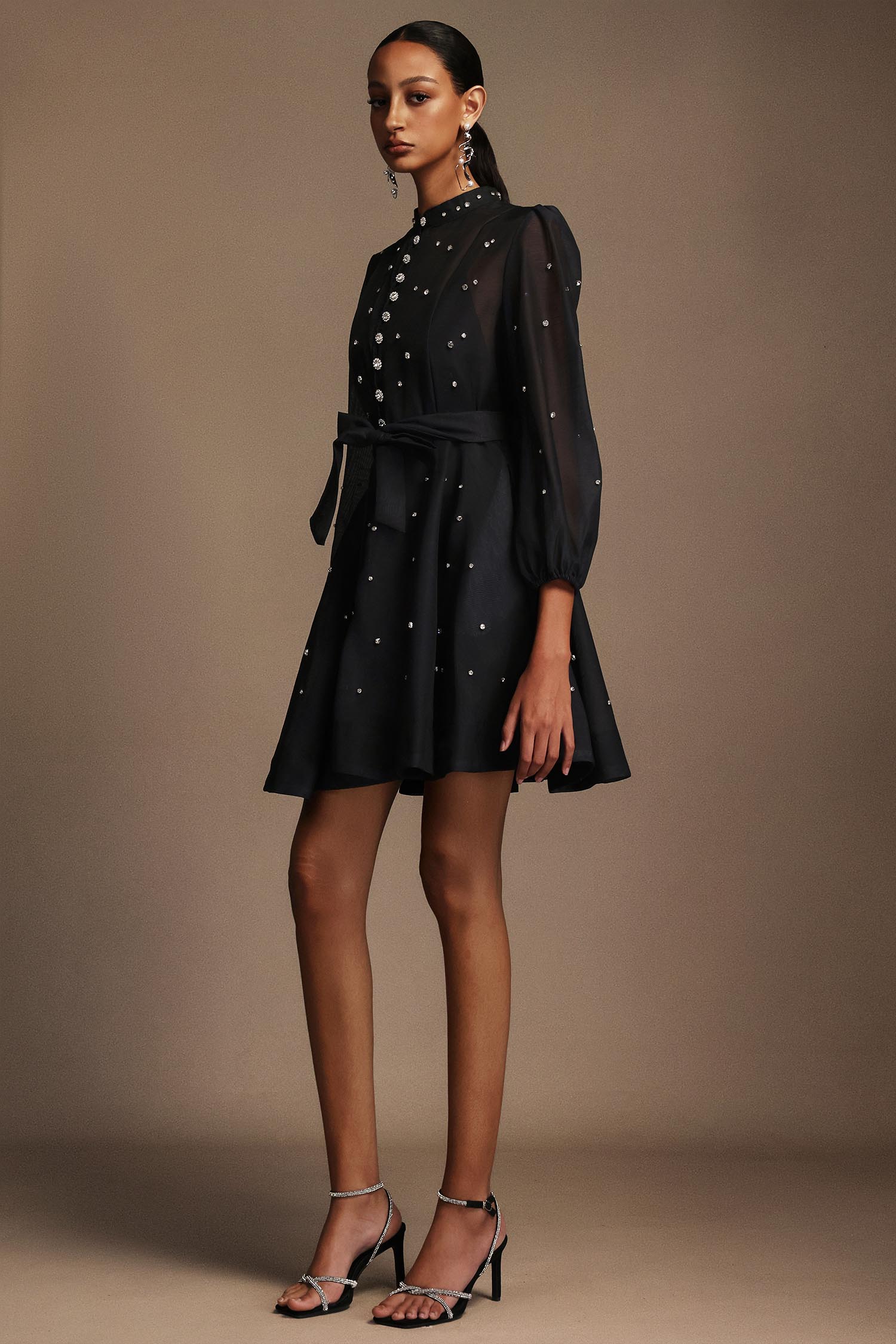 Kyli Long Sleeves Diamond Mini Dress