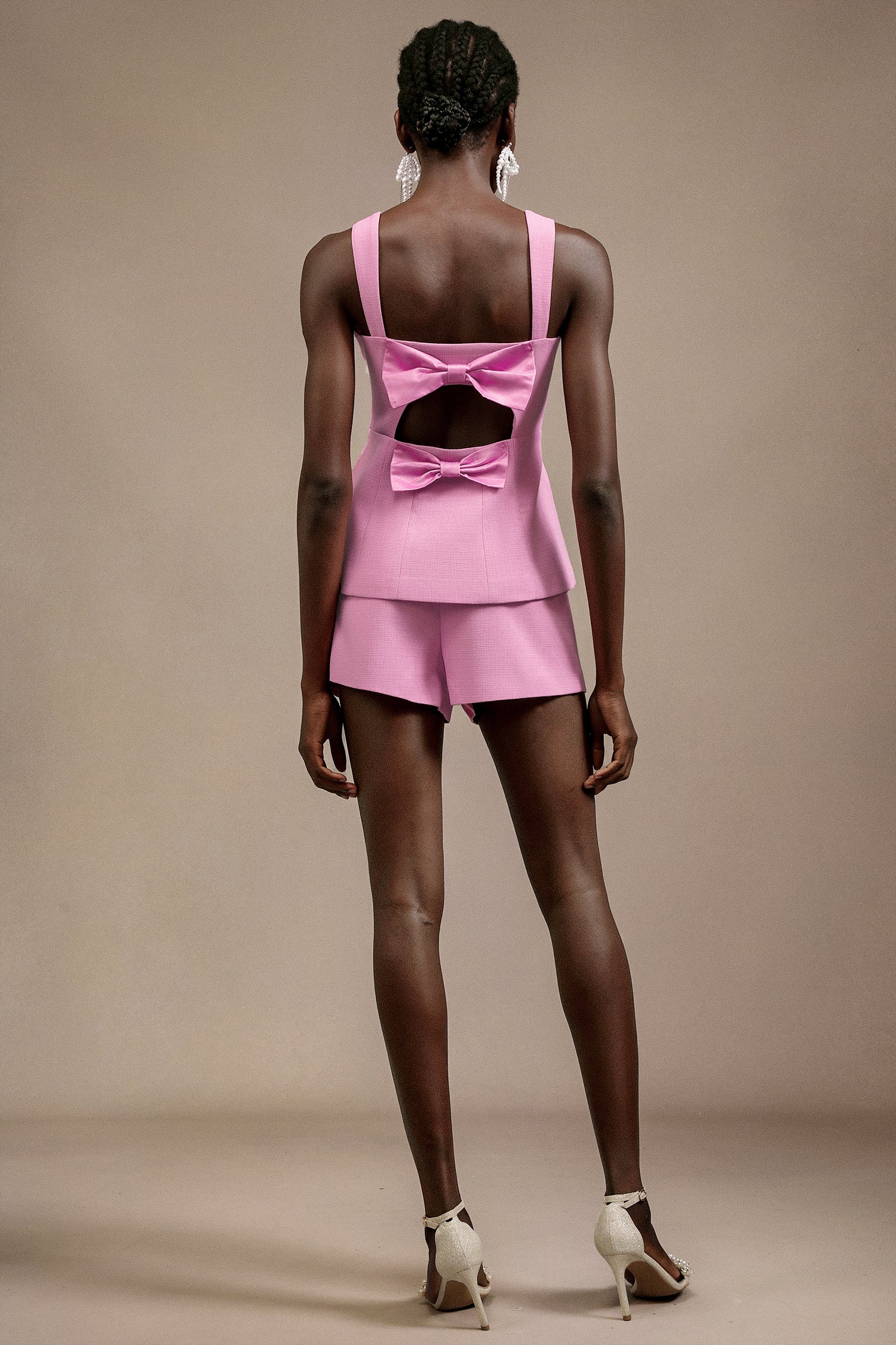 Ohney Halter Bowknot Top And Shorts Two-Piece Set