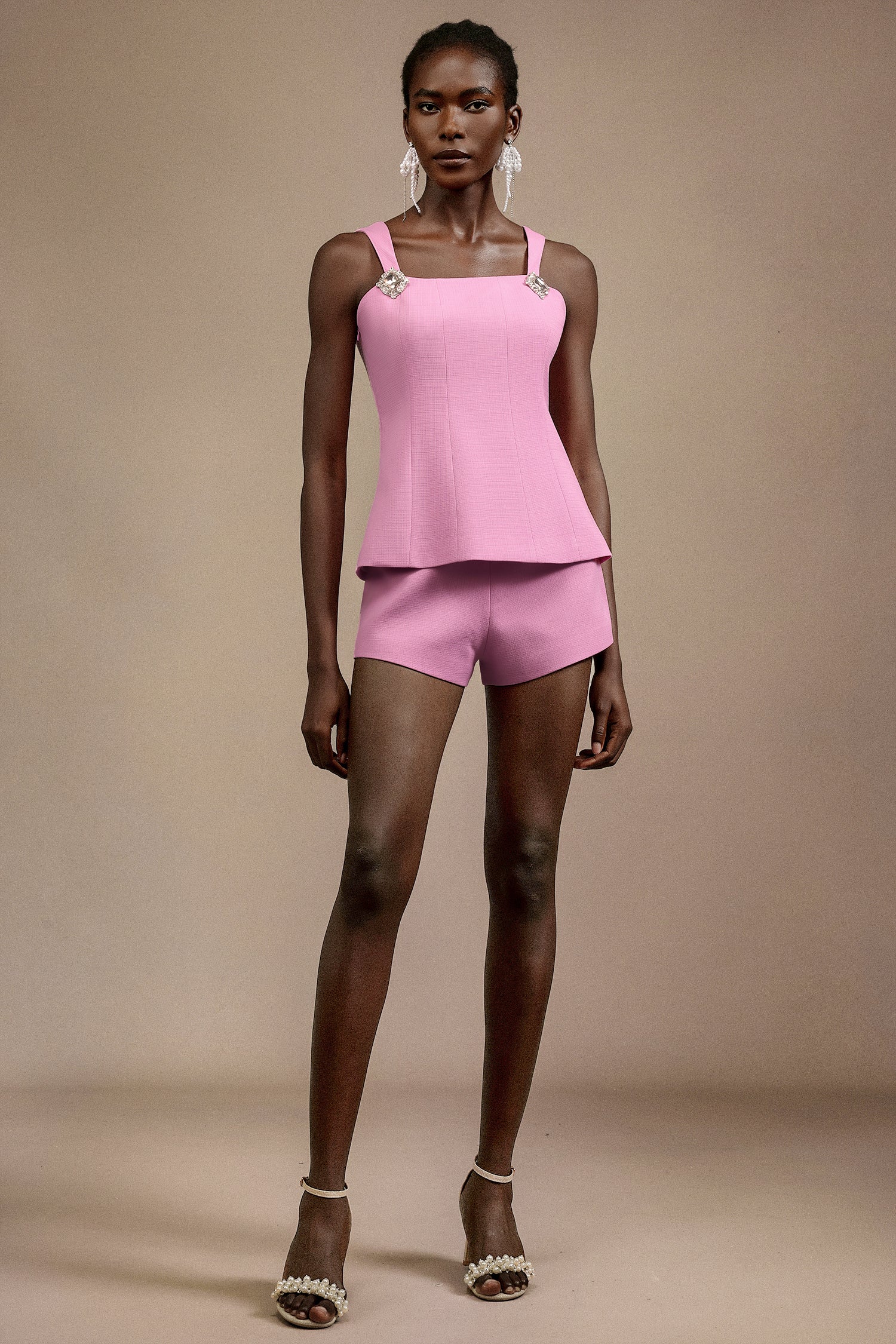 Ohney Halter Bowknot Top And Shorts Two-Piece Set