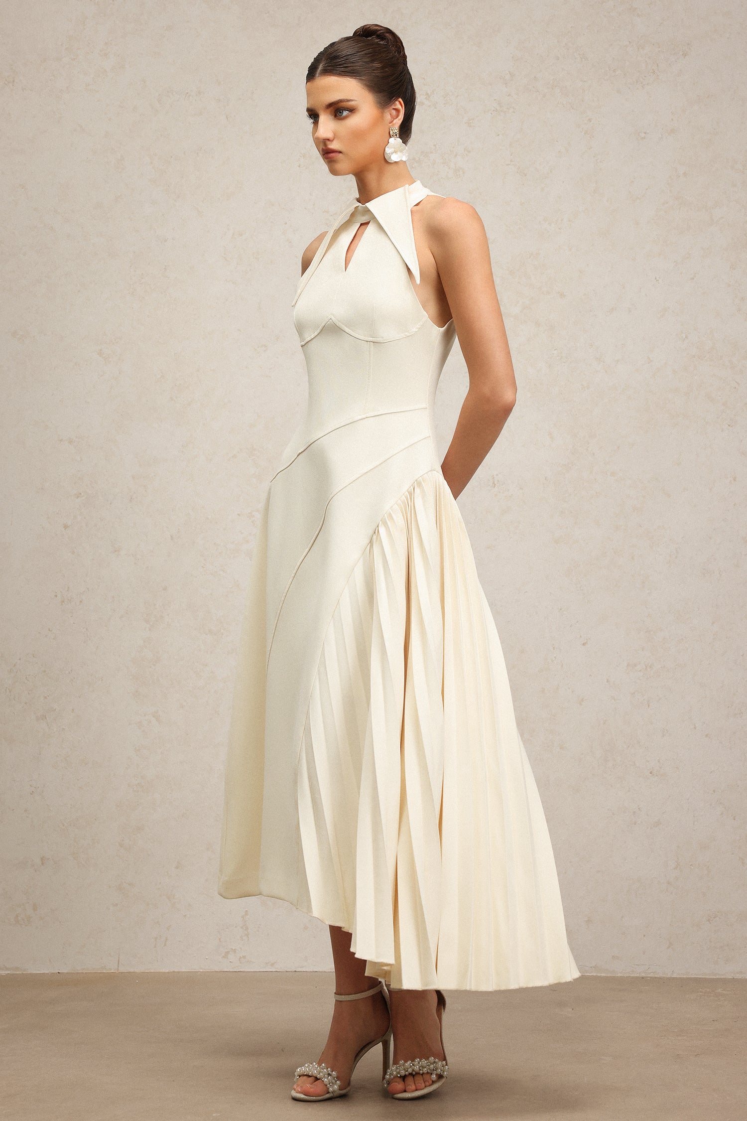 Paul Sleeveless Folds Maxi Dress