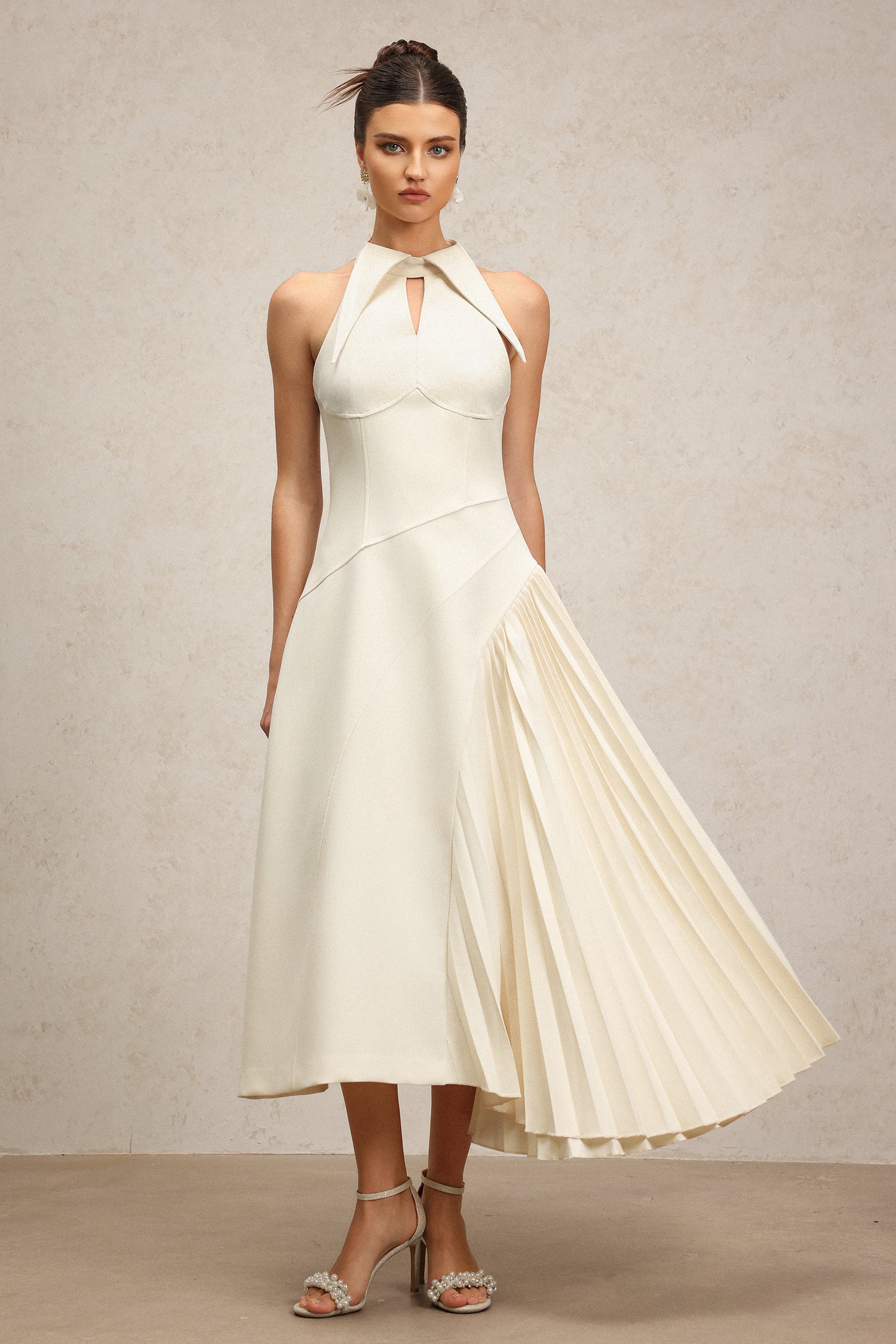 Paul Sleeveless Folds Maxi Dress