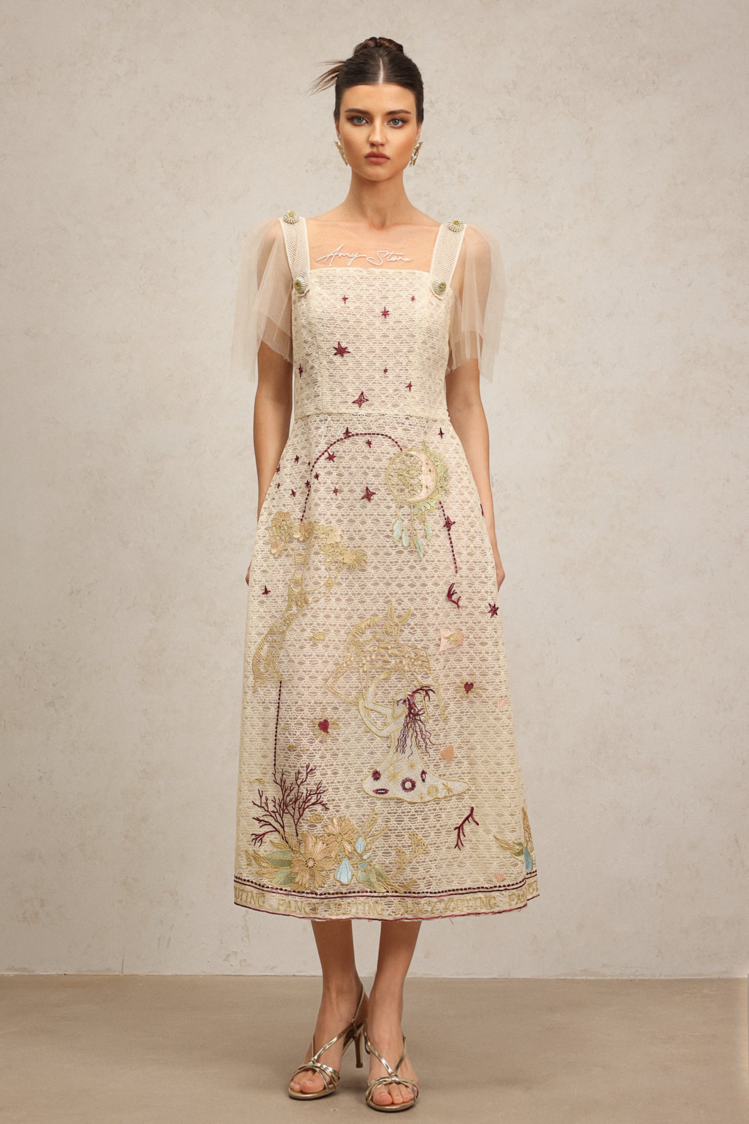 Morgan Sleeveless Embroidery Maxi Dress