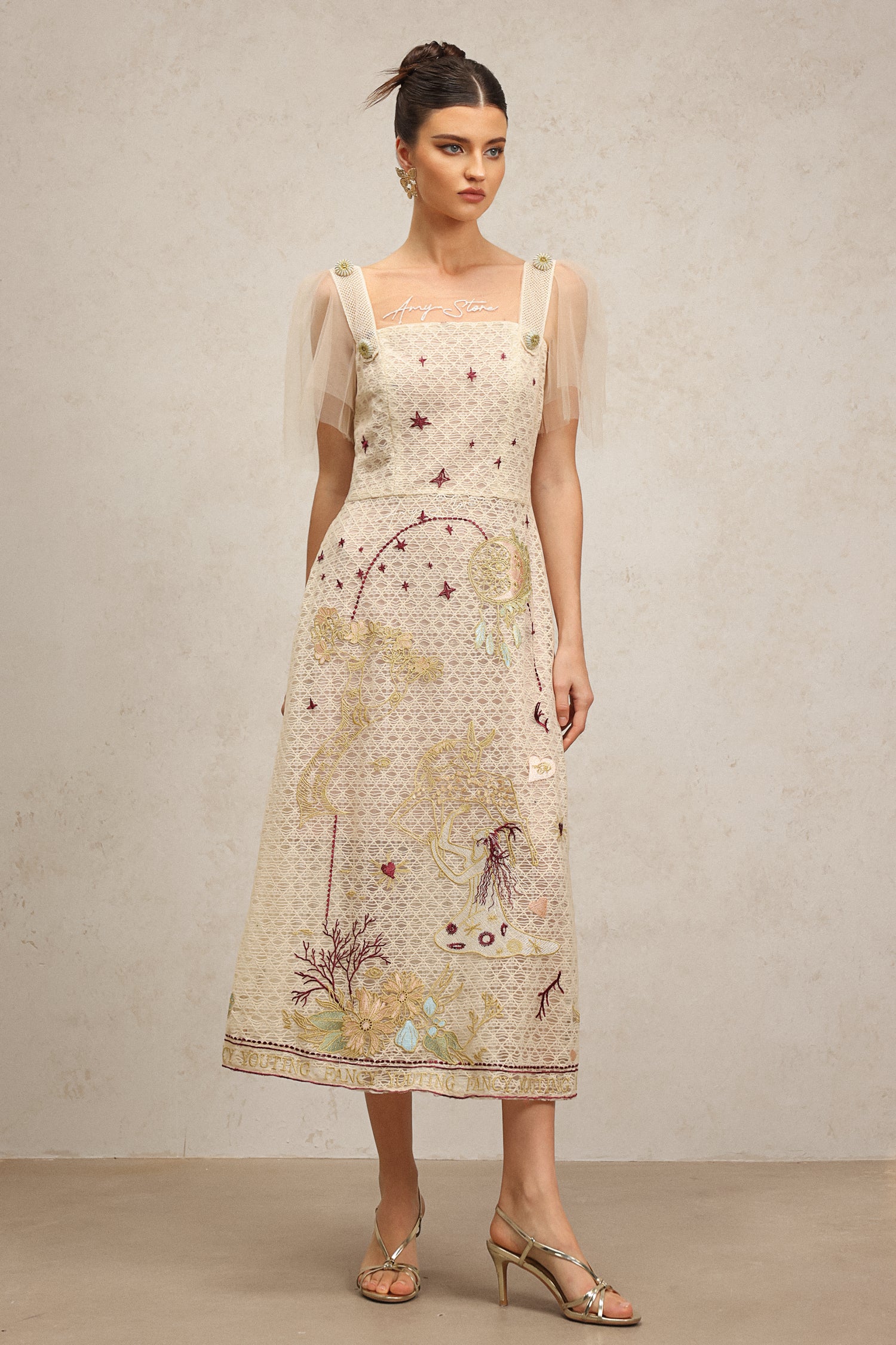 Morgan Sleeveless Embroidery Maxi Dress