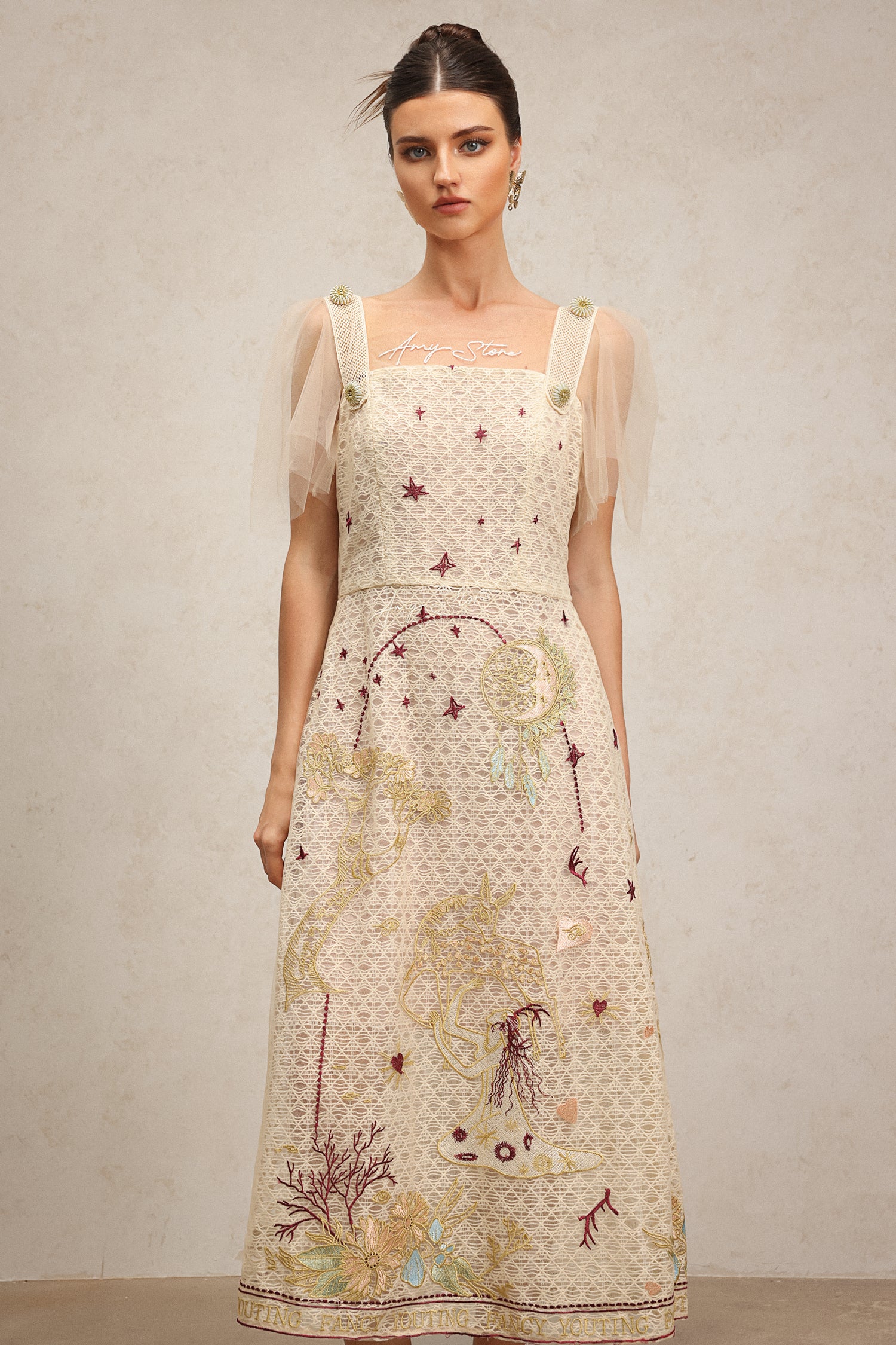 Morgan Sleeveless Embroidery Maxi Dress