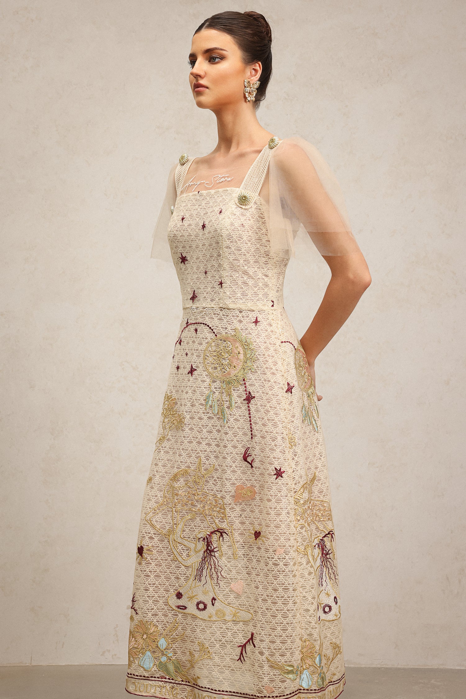 Morgan Sleeveless Embroidery Maxi Dress