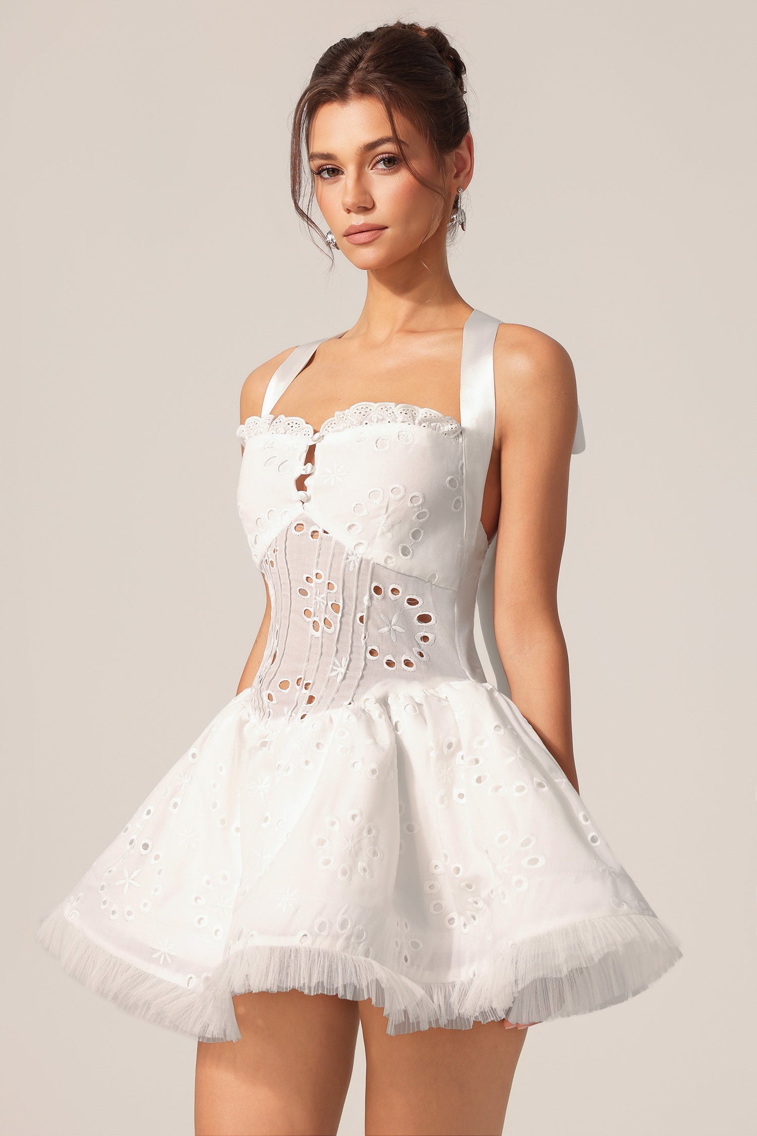 Montigo Hollow Out Sleeveless Mini Dress