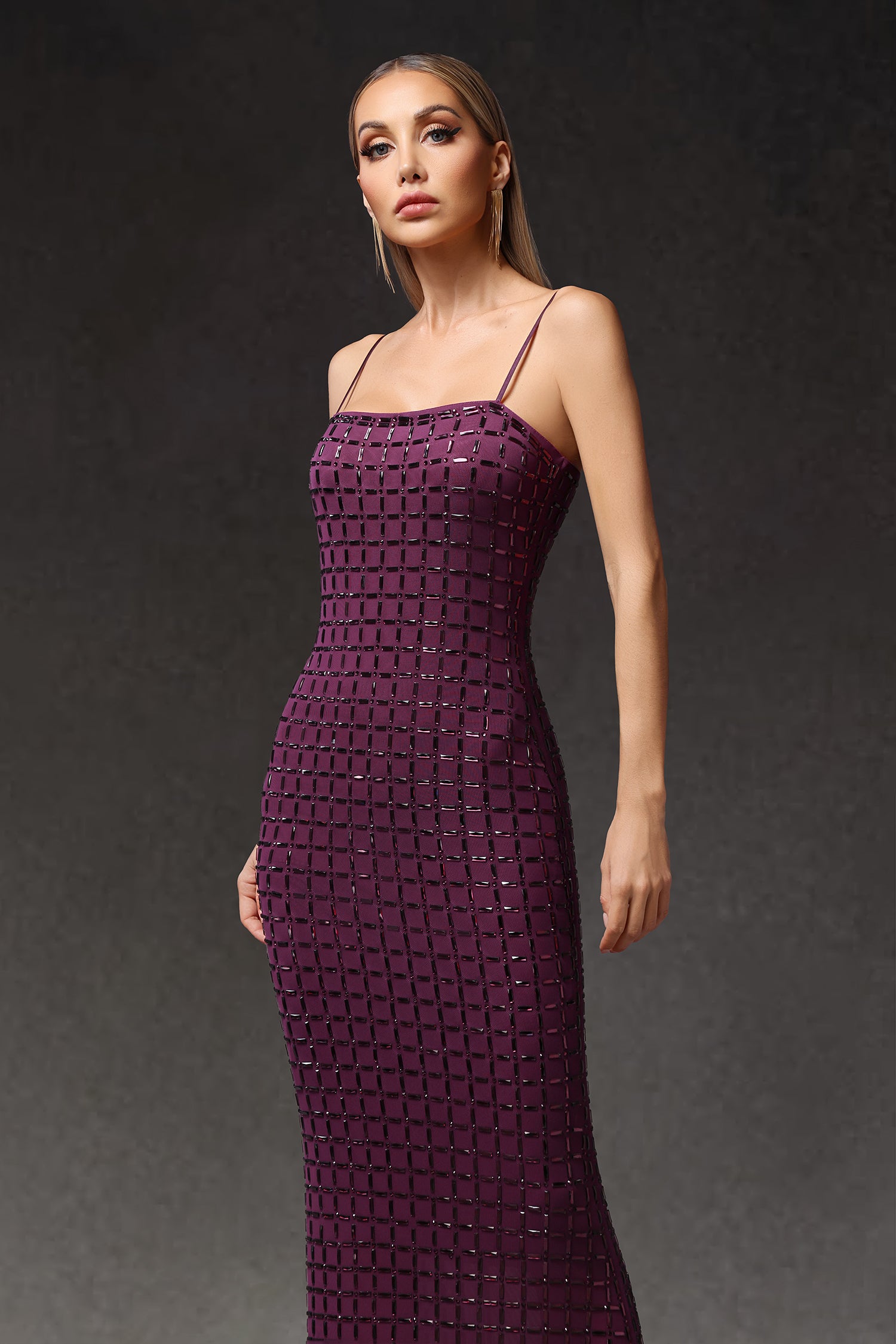 Zavala Sleeveless Diamond Maxi Dress