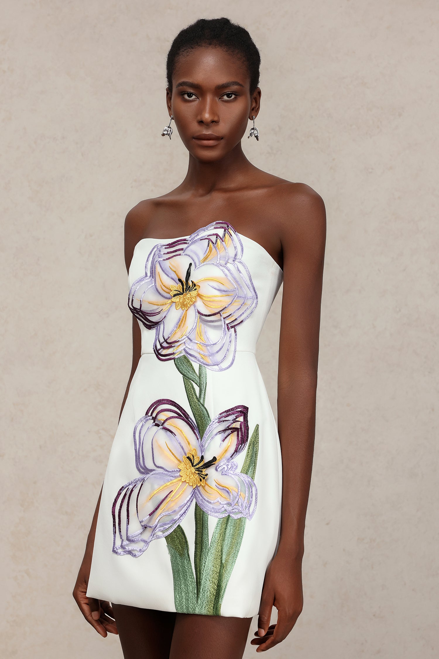 Ginny Sleeveless Embroidery Flowers Mini Dress